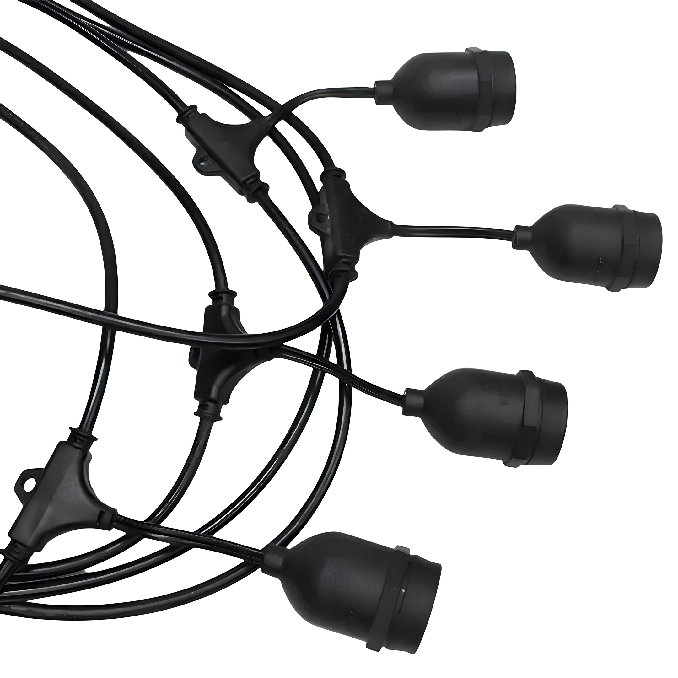 Cordao De Luz E27 Para 10 Lampadas Ip65 Preto OuroLux