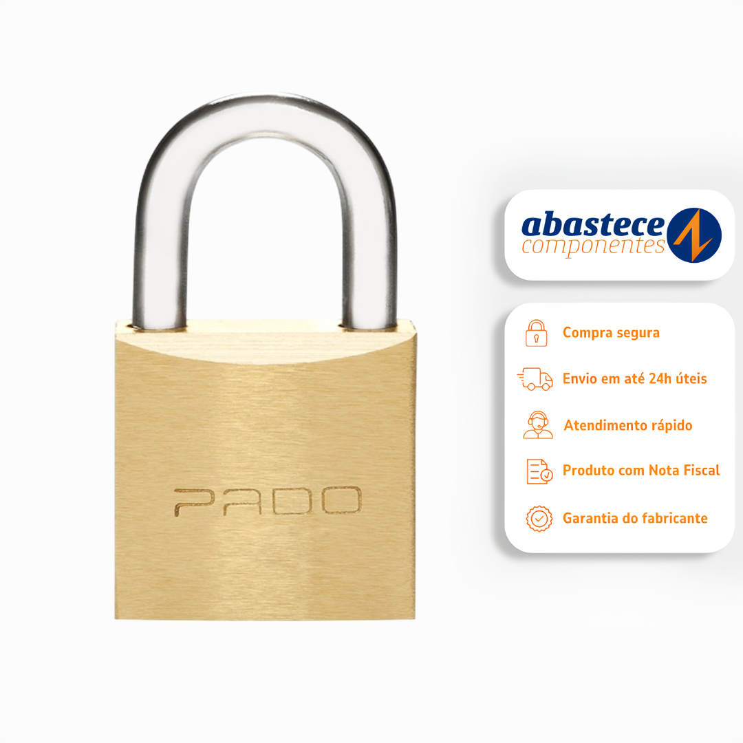 Cadeado Latão 20Mm Dourado Segredos Iguais 51018818 Pado