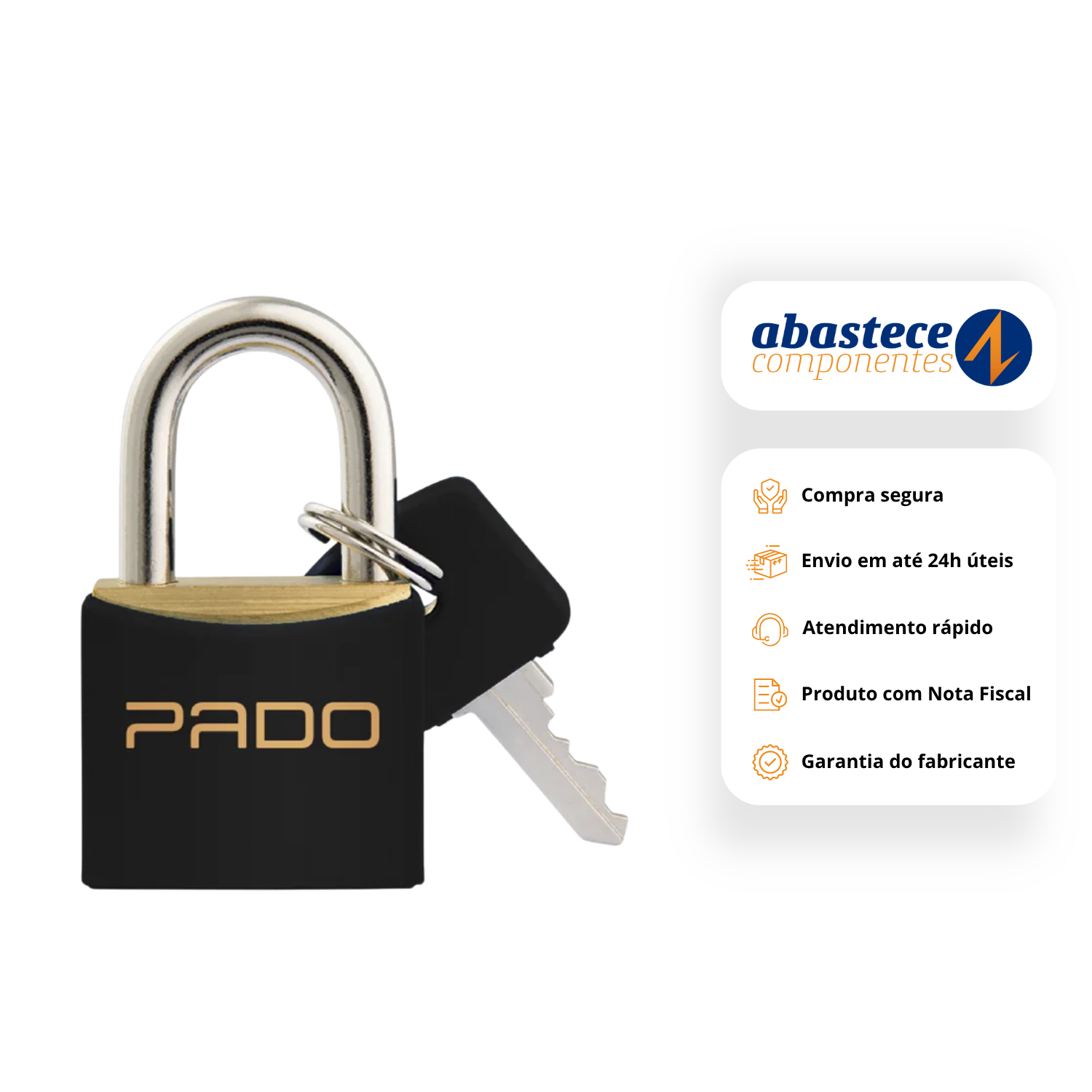 Cadeado Latão 25Mm Preto 51016395 Pado