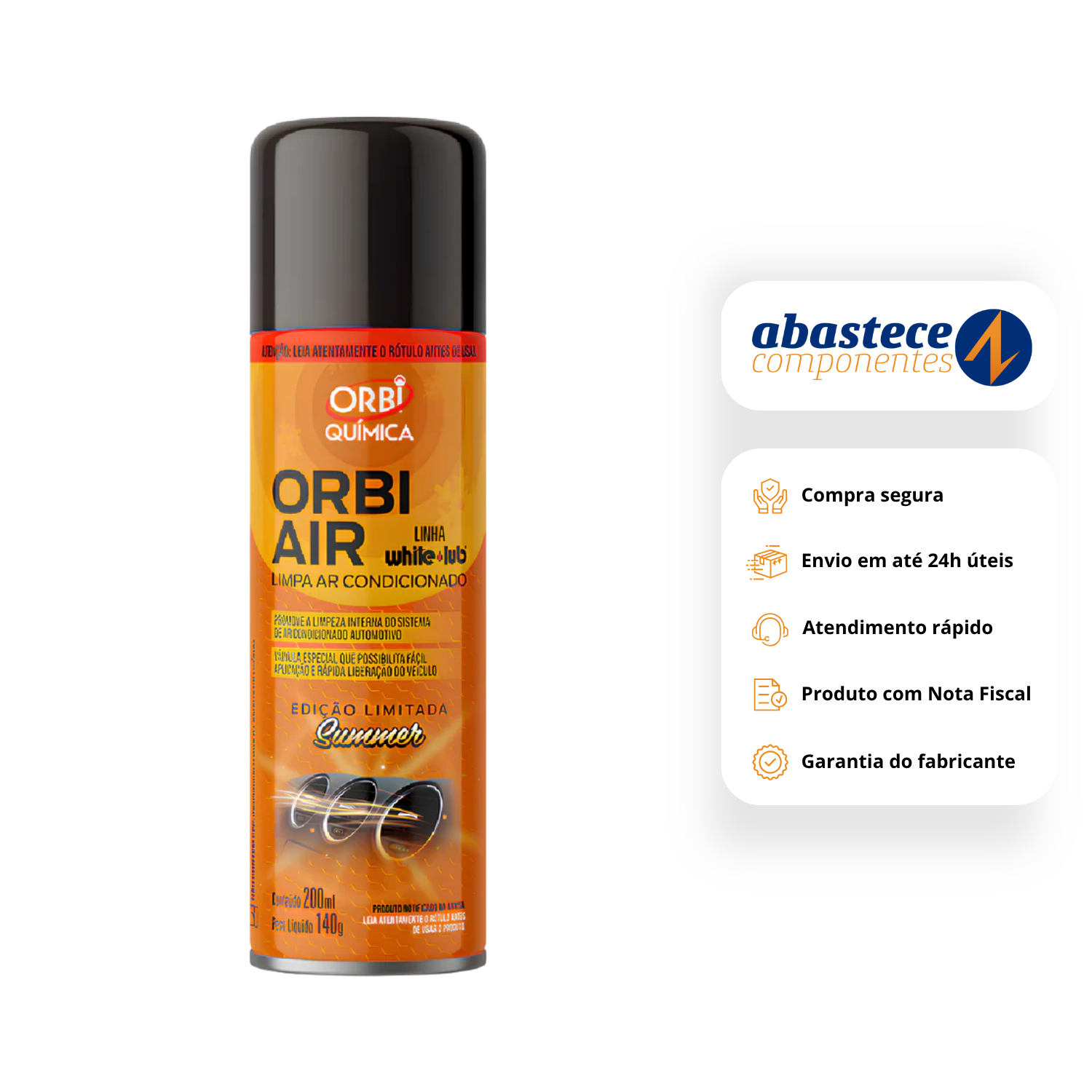 Limpa Ar Condicionado Orbi Air Summer 200ML 140g Orbi Quimica