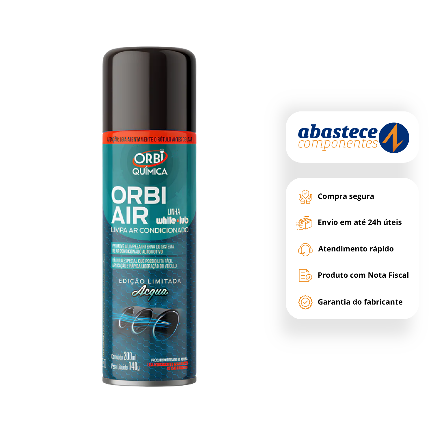 Limpa Ar Condicionado Orbi Air Acqua 200ML 140g Orbi Quimica