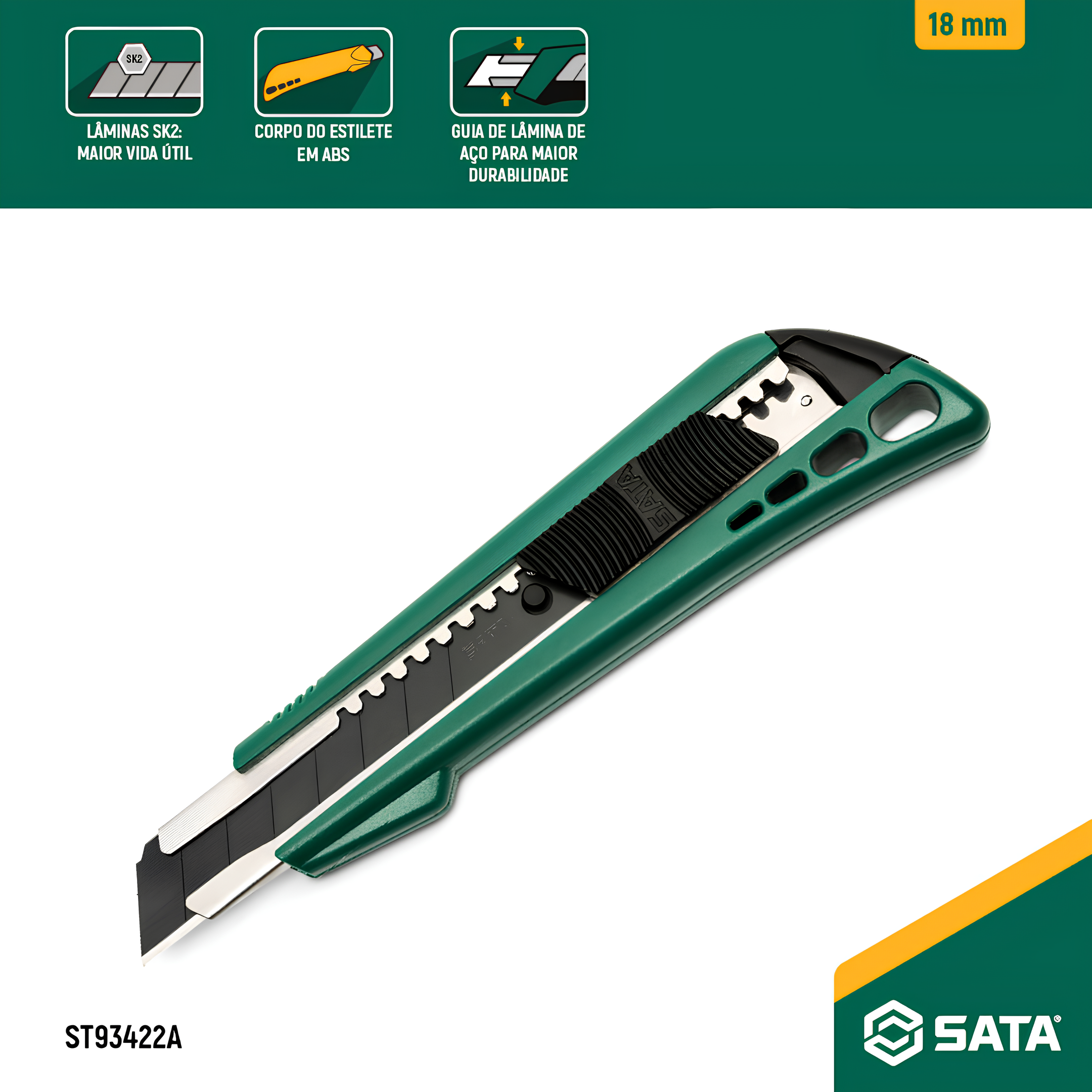Estilete Retrátil Profissional 18Mm ST93422A Sata