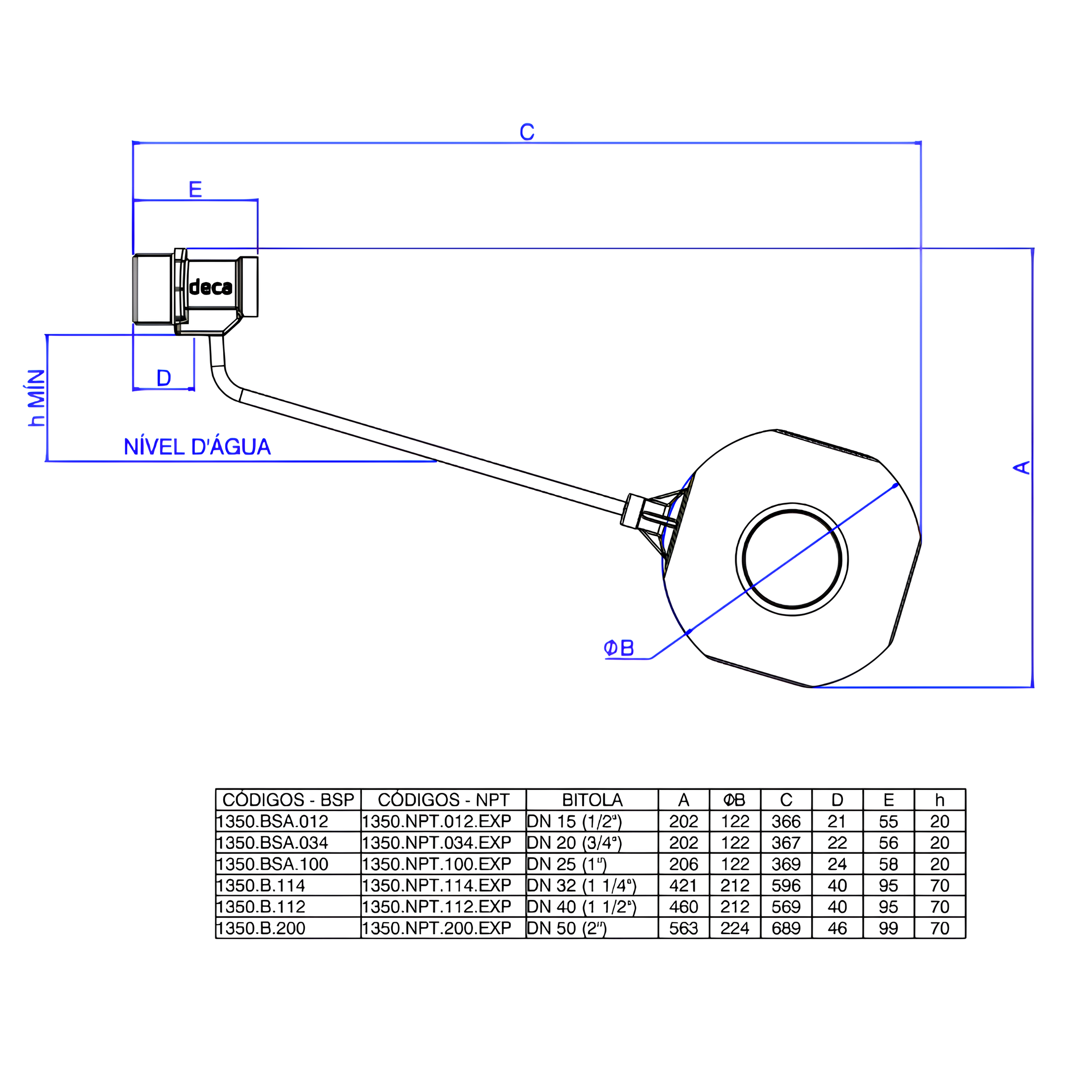 Torneira De Boia 1.1/2" Bruto 1350.B.112 Deca