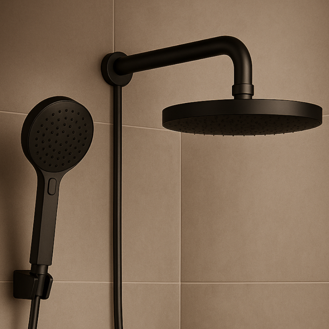 Chuveiro Redondo De Parede Com Desviador Black Matte Flex Max Deca