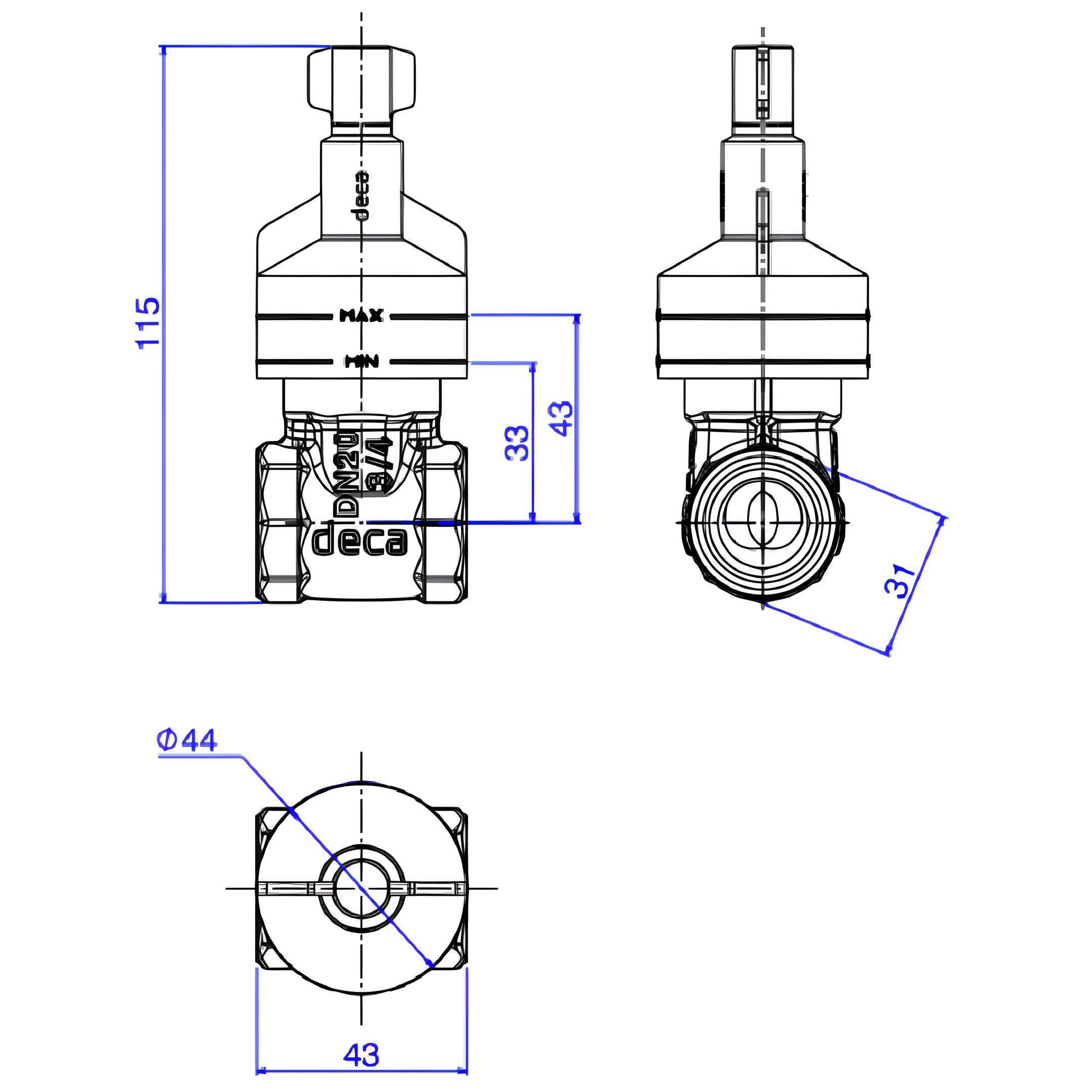 Base Registro De Gaveta 1.1/4" Bruto 4509.402 Deca