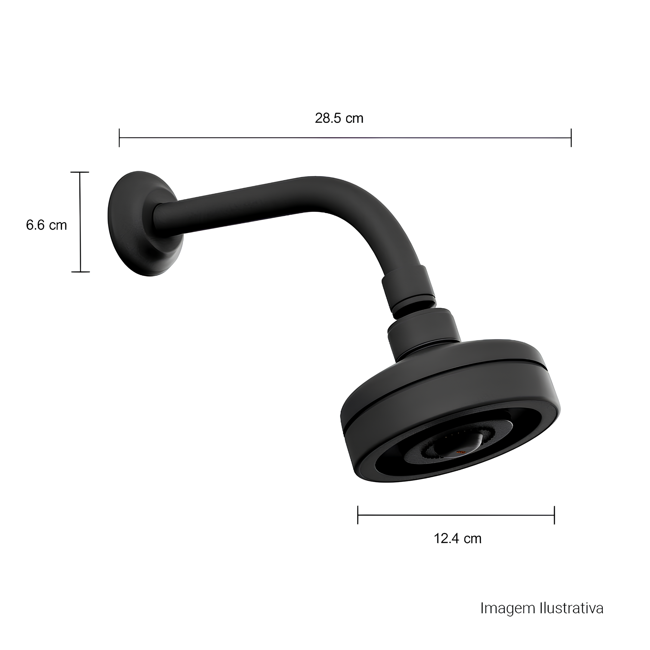 Chuveiro De Parede Com Tubo Standart Black Matte Acqua Plus Deca