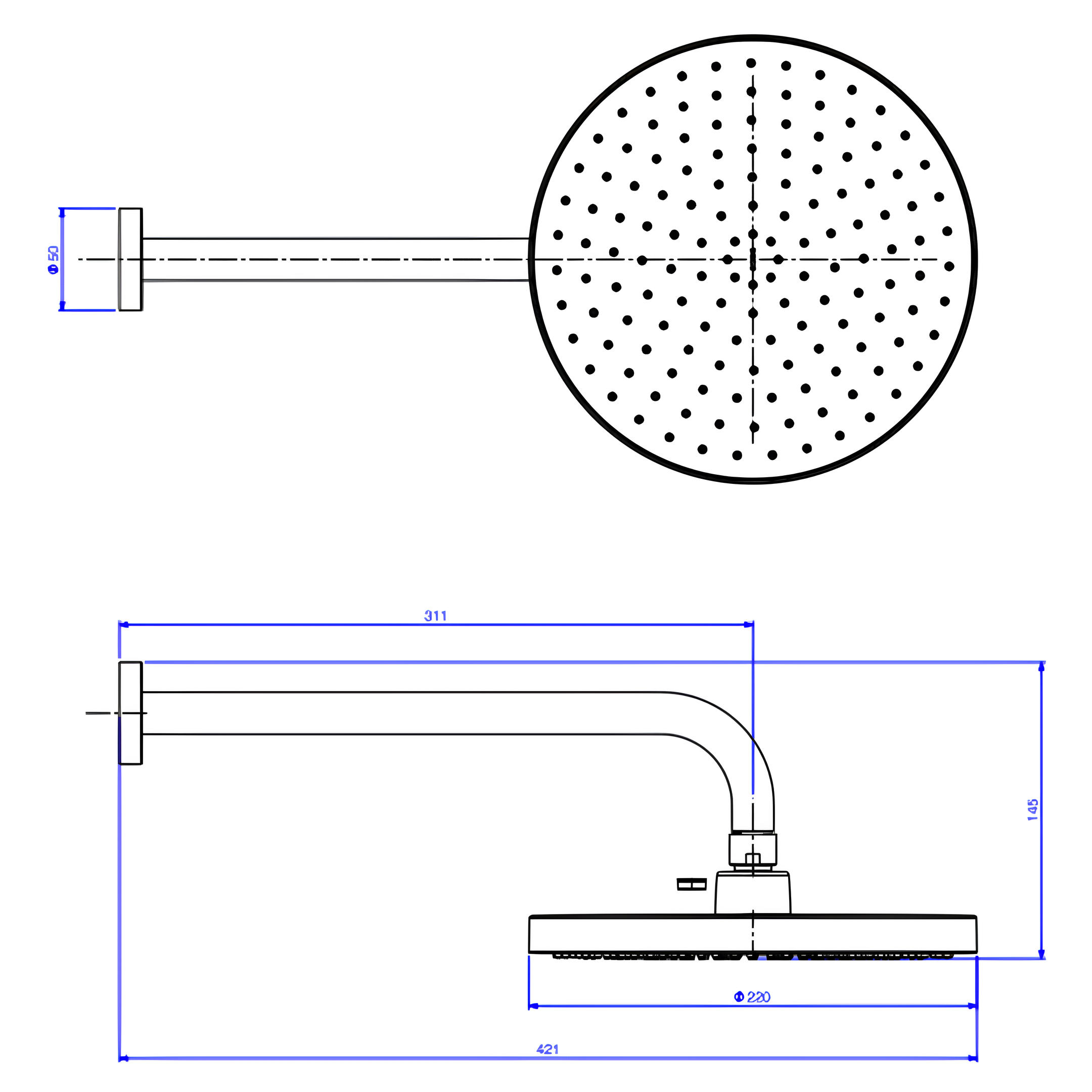 Chuveiro Redondo De Parede Cromado Flex 2085.C.STD Deca