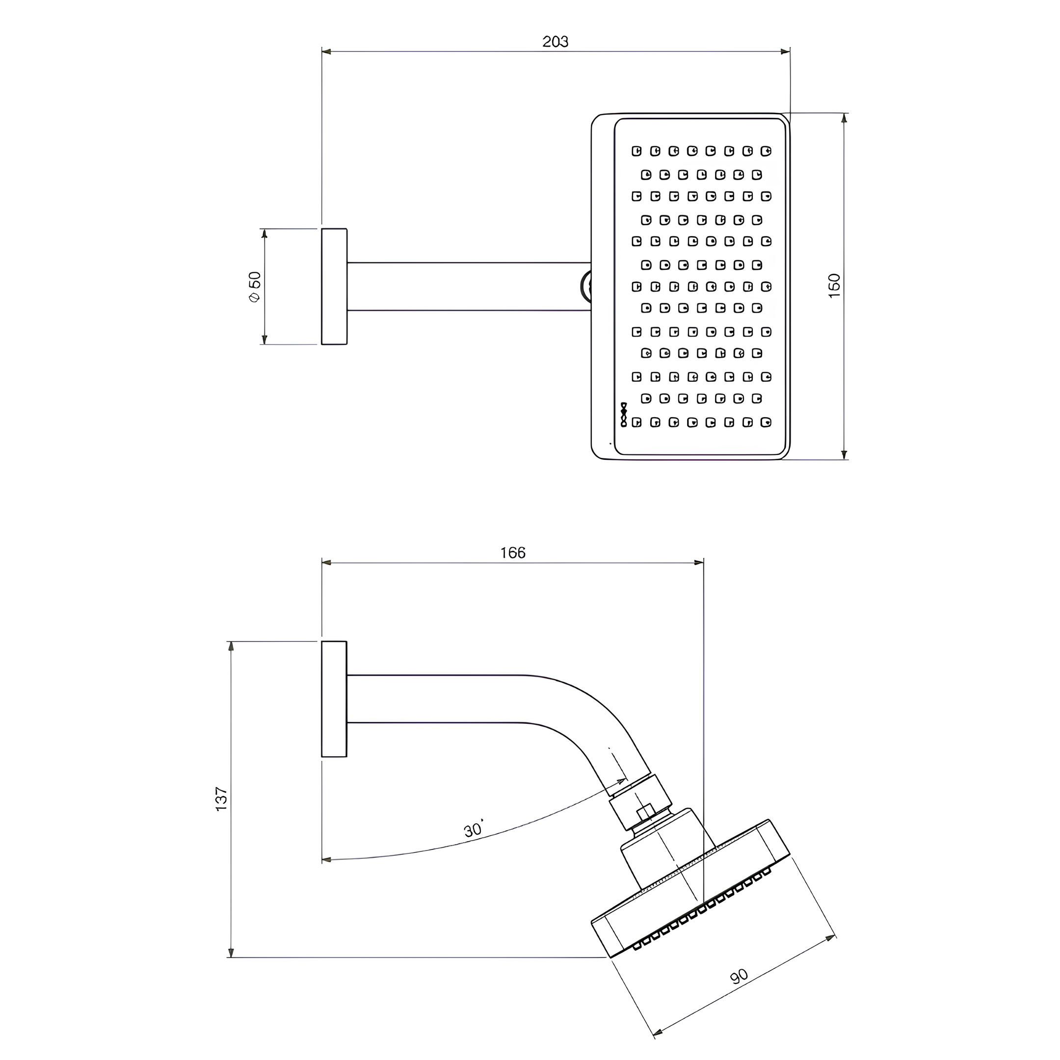 Chuveiro Retangular De Parede Cromado Flex 2082.C.STD Deca