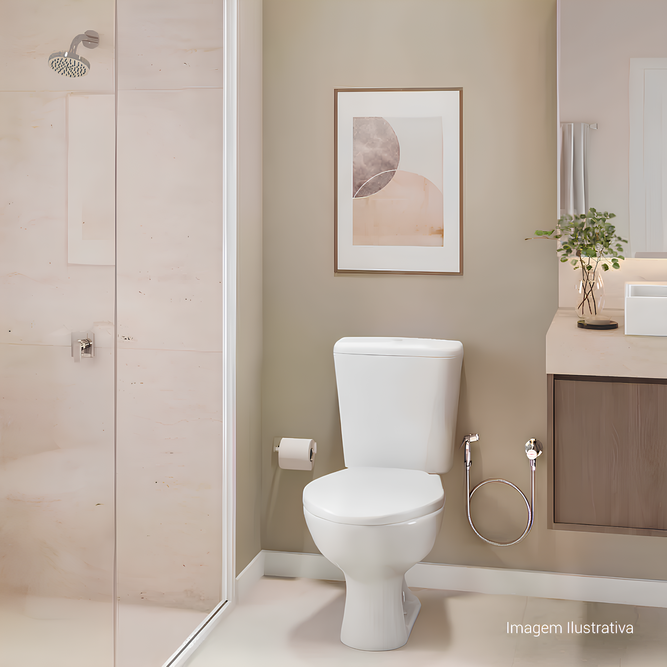 Chuveiro De Parede Com Tubo Cromado Flex 1955.C.STD Deca