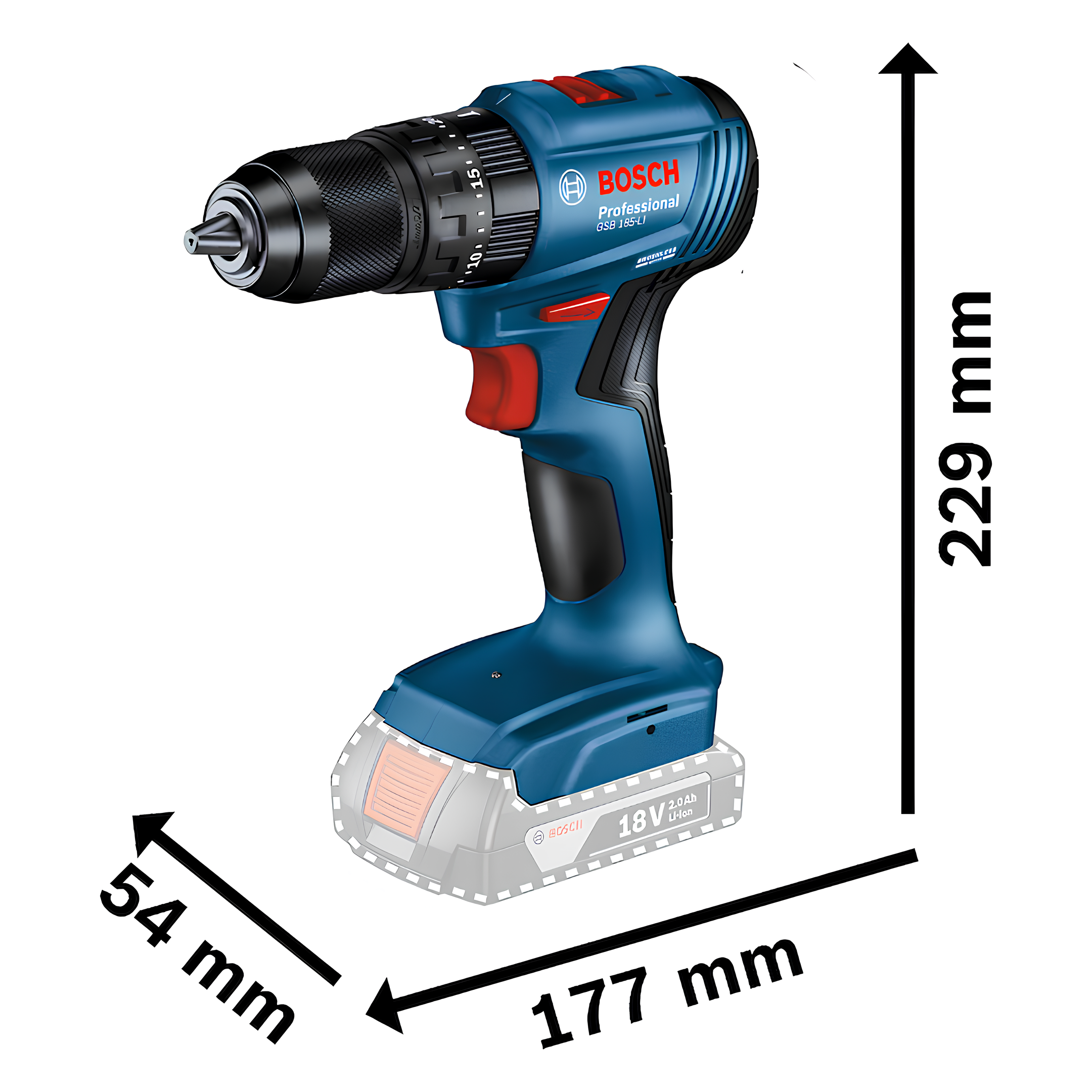Combo Furadeira GSB185-LI + Chave impacto GDR18V200 2B Bosch