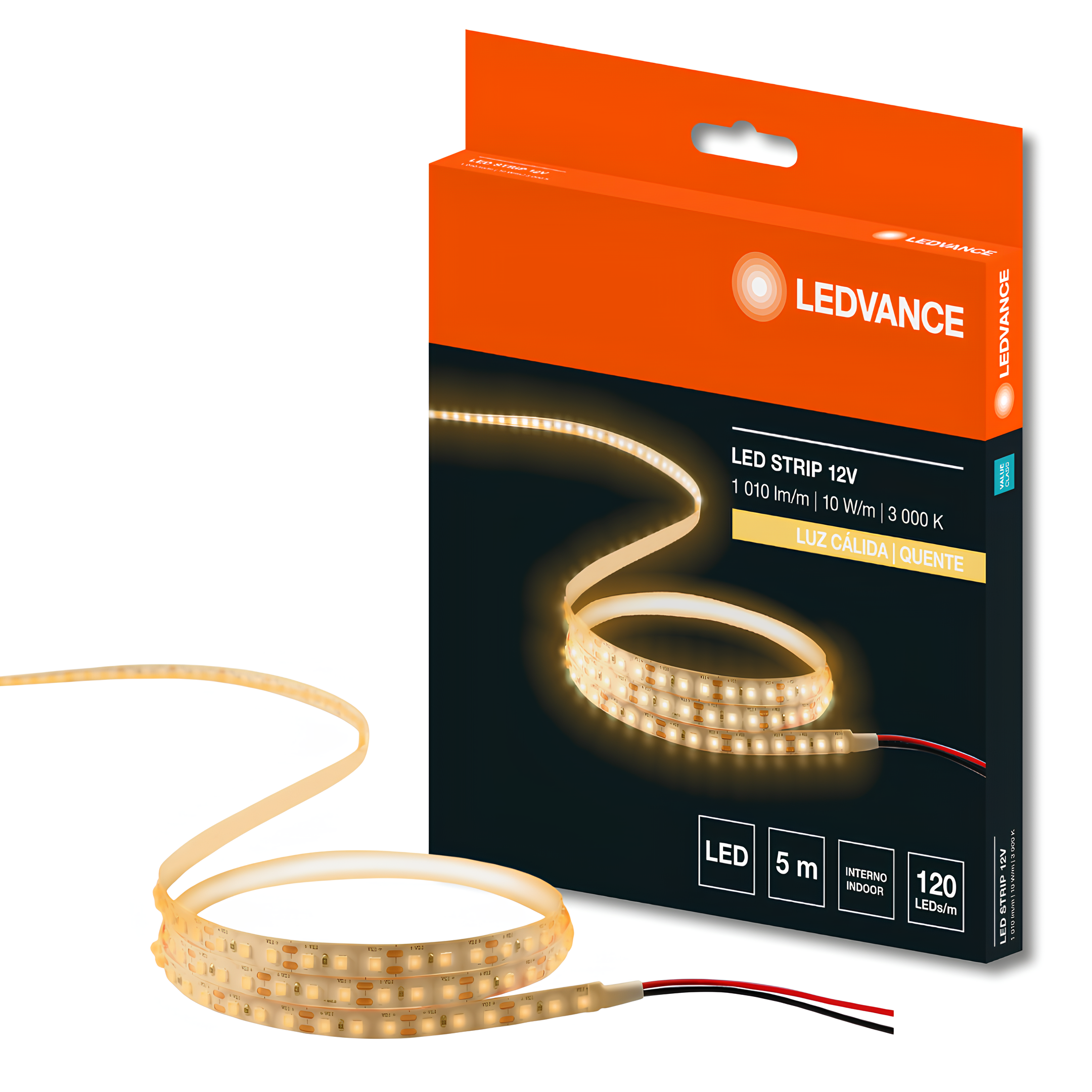 Fita Led Smd Value 5M 10W/m 1010Lm/m Irc80 Ip20 12V Ledvance