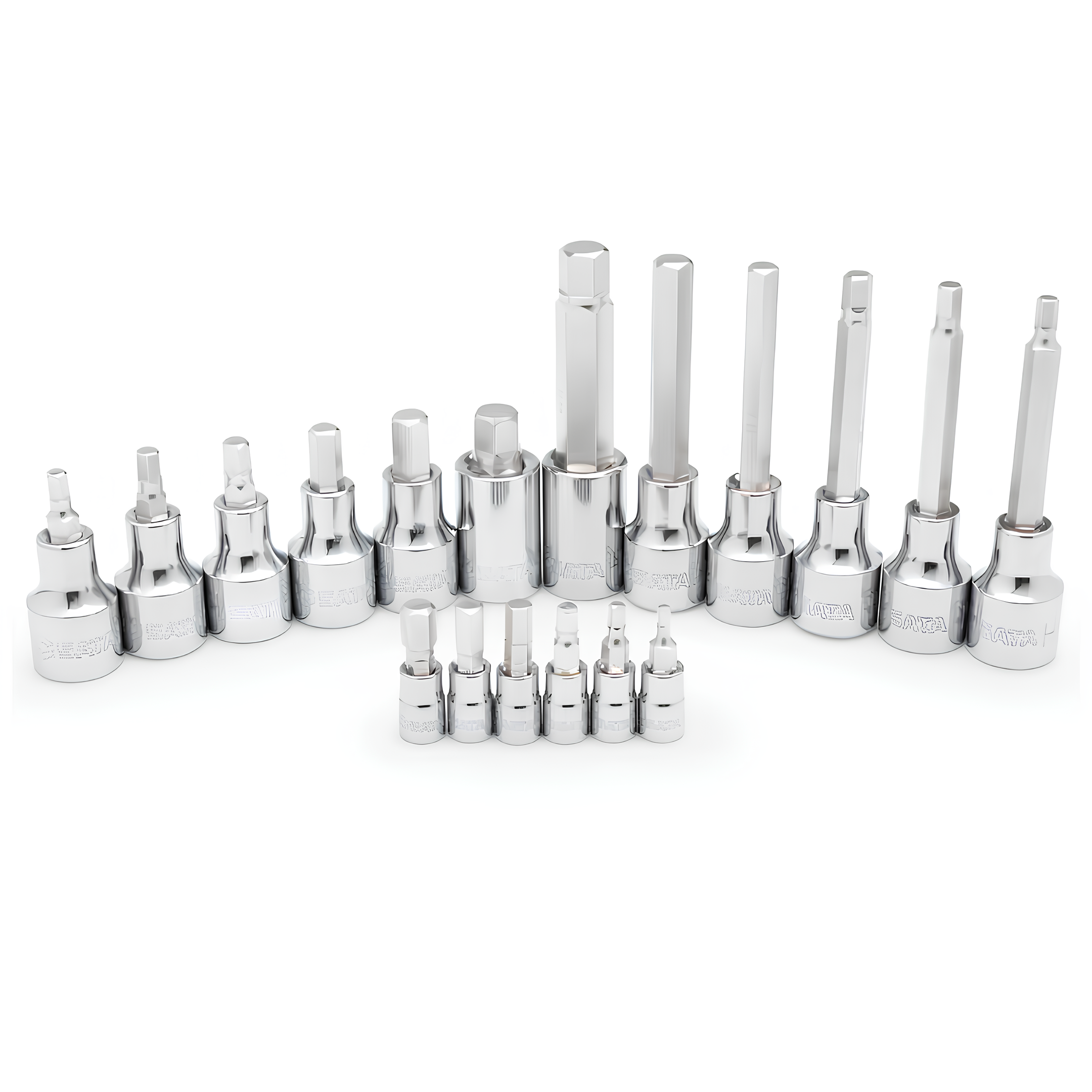 Jogo Soquete Bits Hexagonal 1/4" 1/2" 18Pcs St09053sj Sata