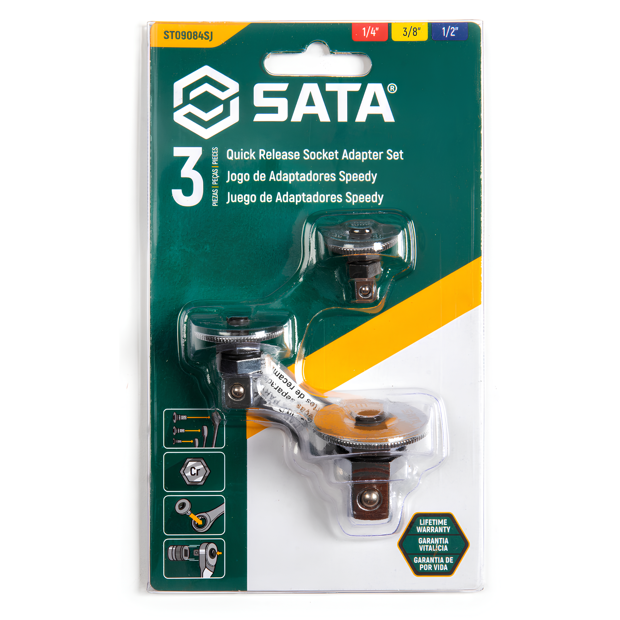 Jogo Adaptadores Speedy 3Pcs 1/4 / 3/8 / 1/2 St09084sj Sata