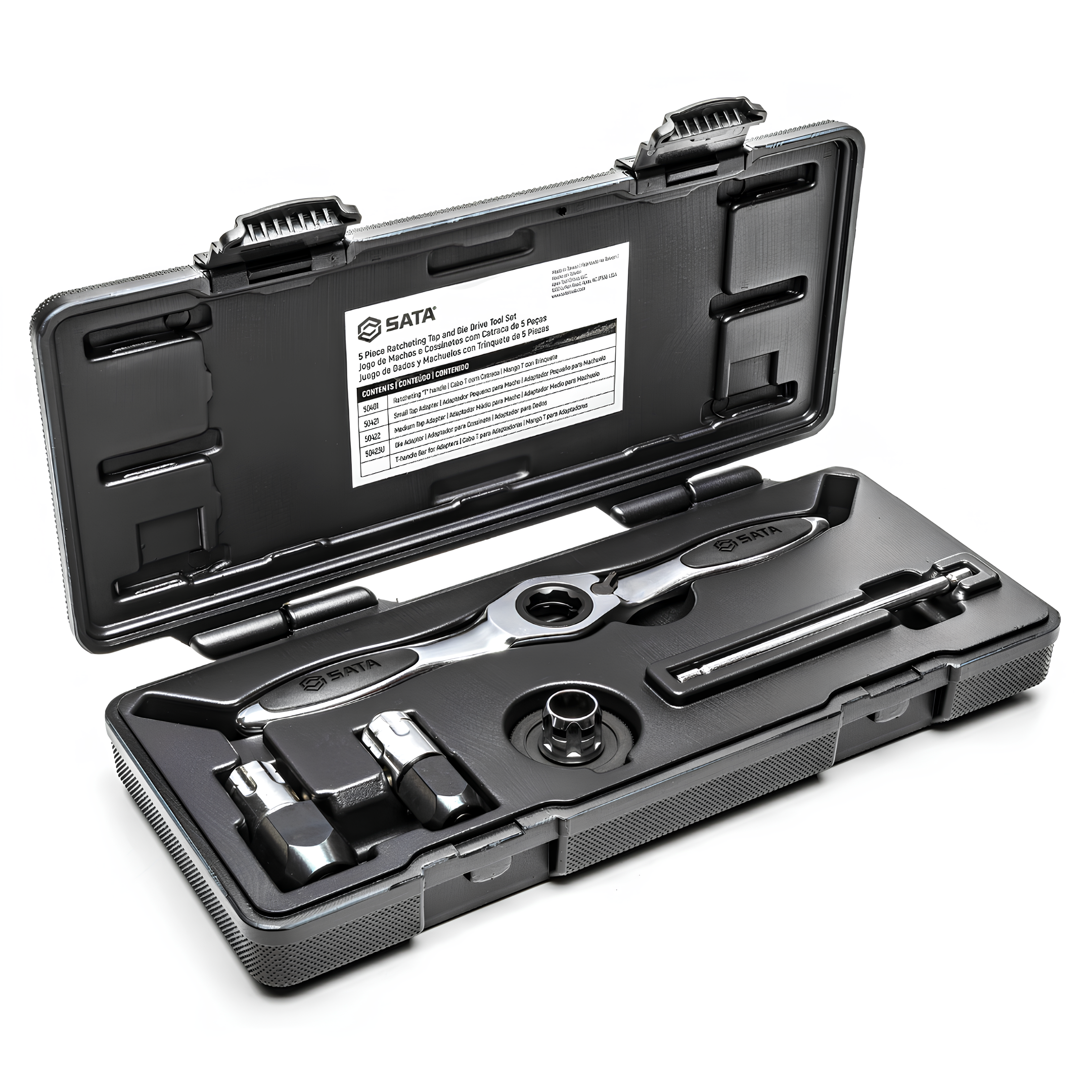 Jogo De Machos E Cossinetes Com Catraca 5Pcs St50402 Sata