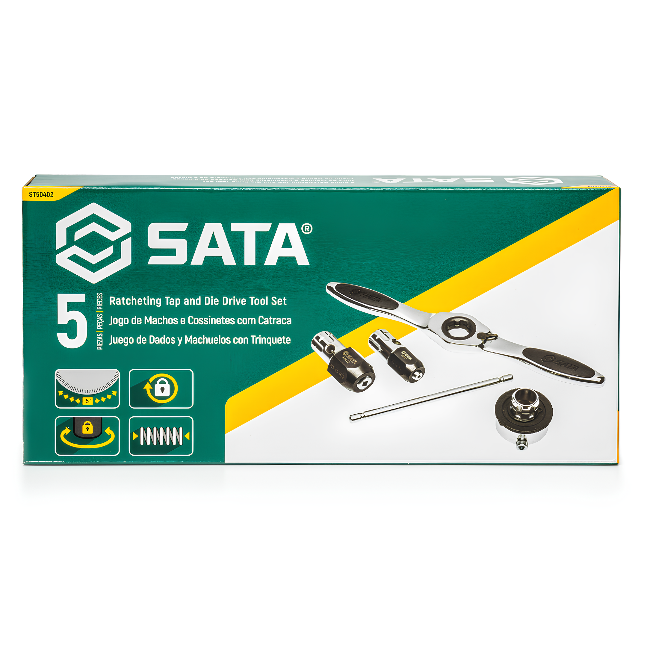 Jogo De Machos E Cossinetes Com Catraca 5Pcs St50402 Sata