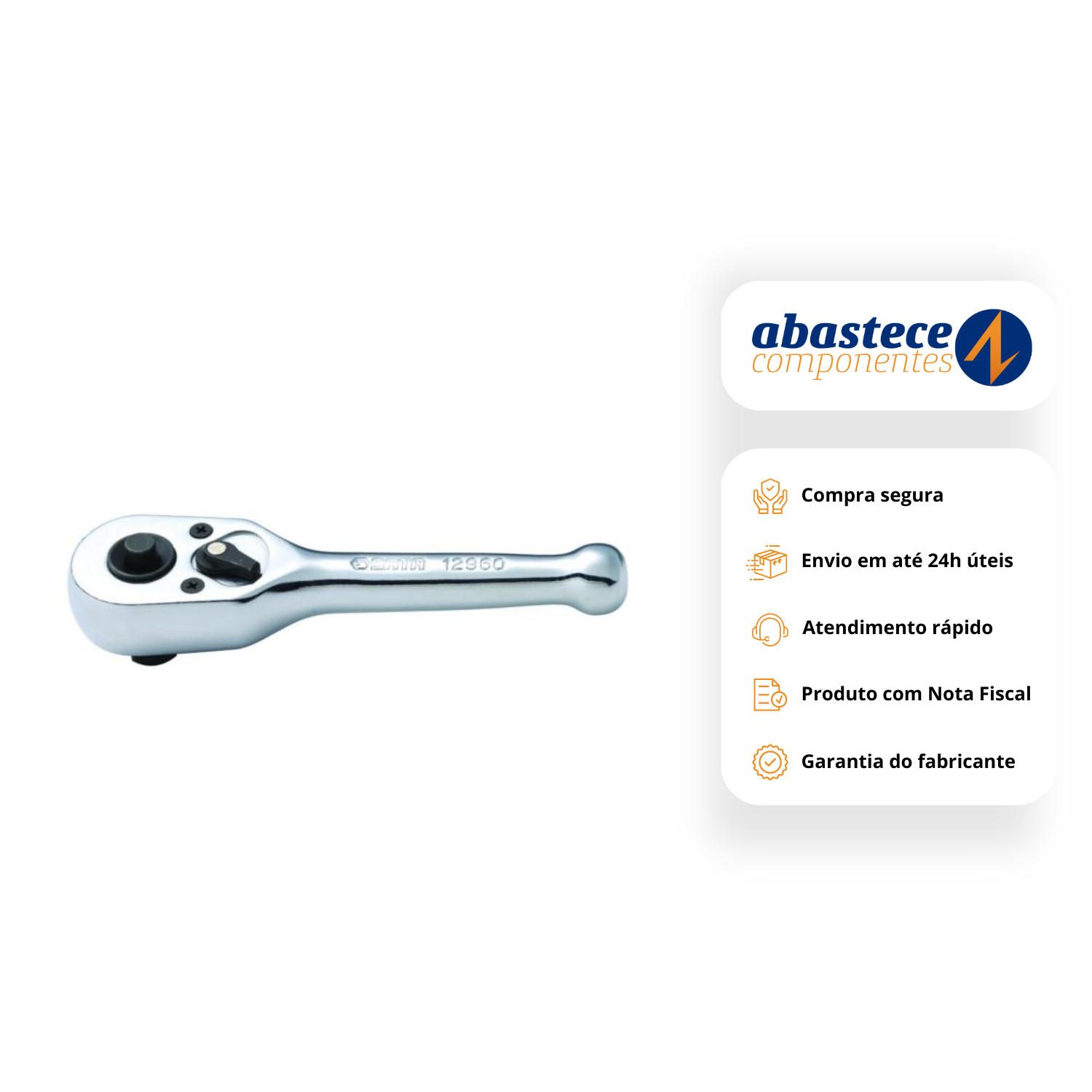 Chave Catraca Curta Reversível 3/8" St12960sc Sata