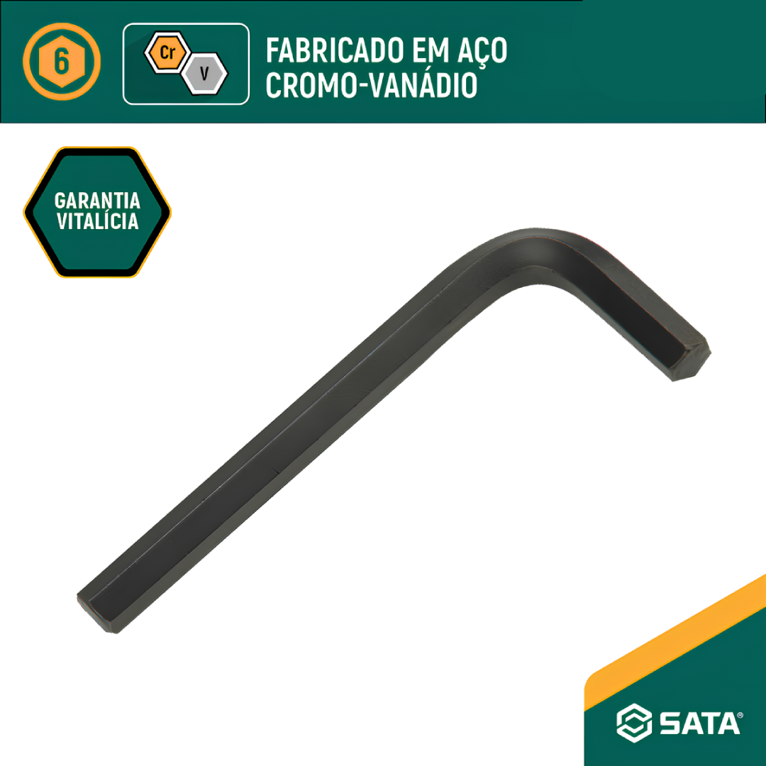 Chave Hexagonal Curta Tipo L Allen 7/16" ST84407L Sata