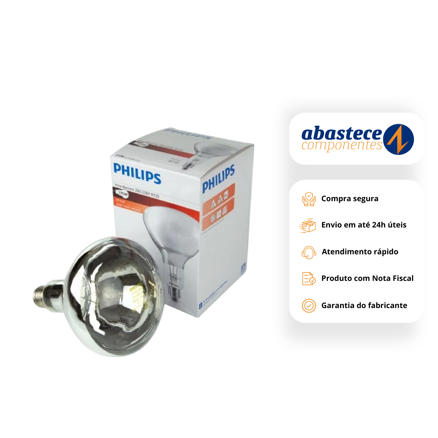 Lampada De Secagem Infravermelha 250W 220V E27 Philips