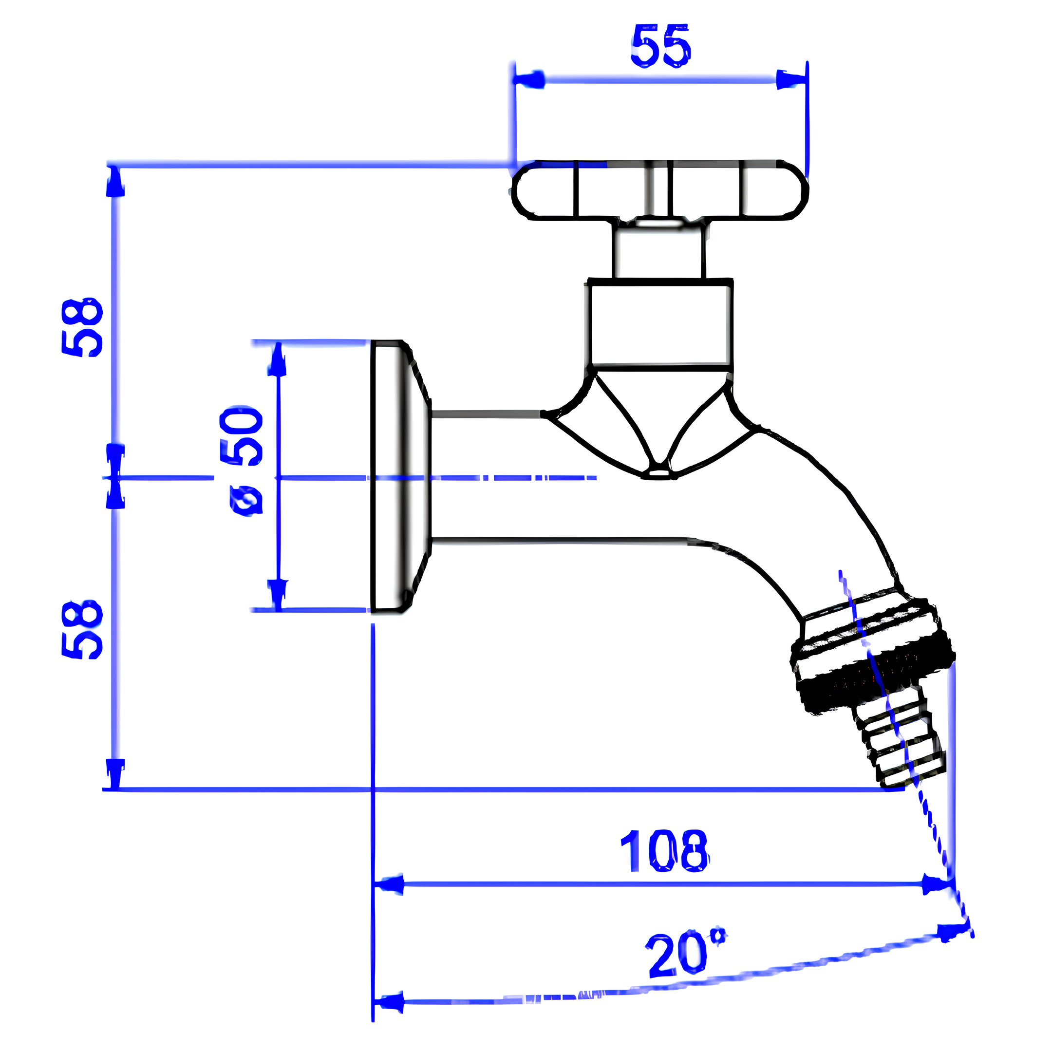 Torneira Para Jardim E Tanque Cromado Flex 1153.C20 Deca