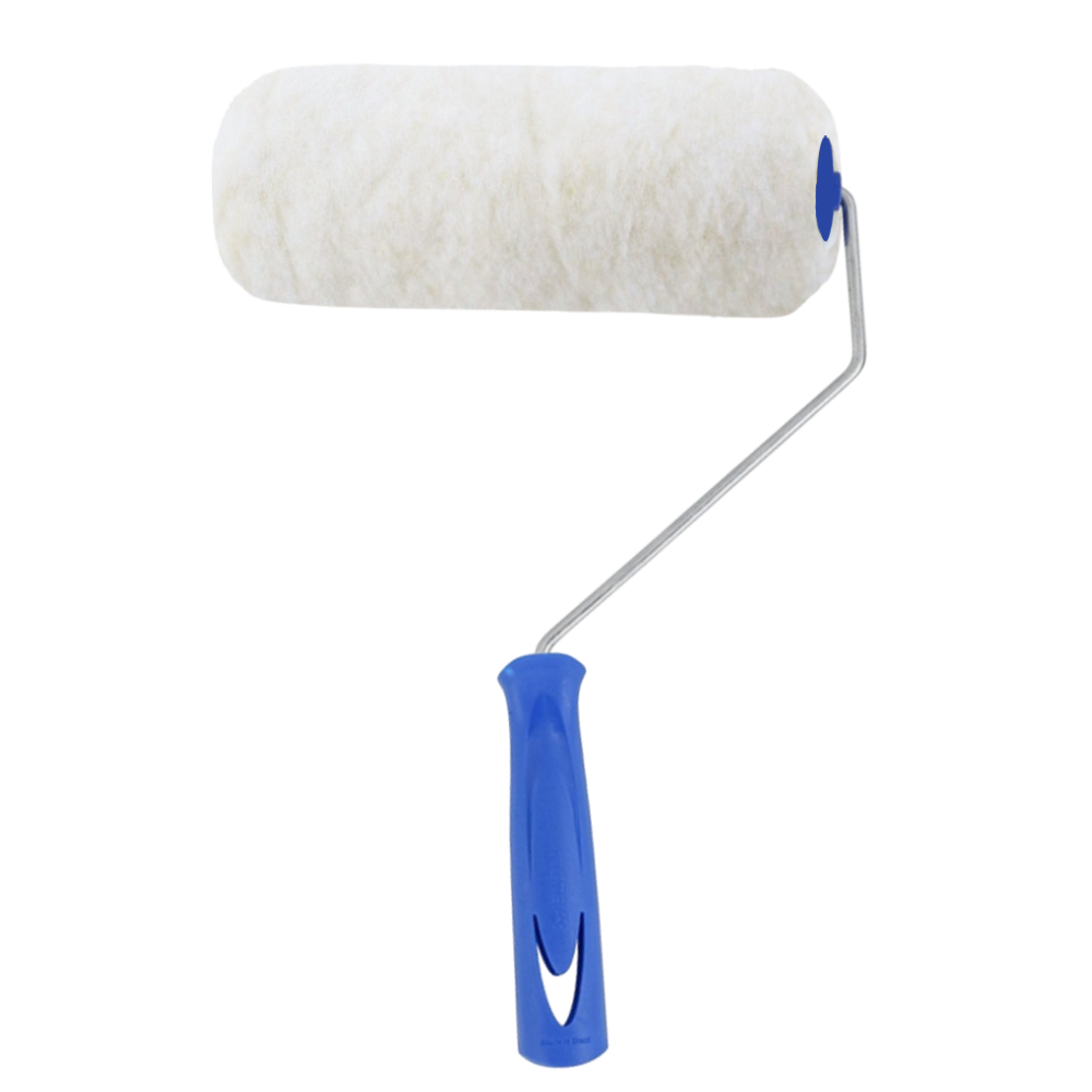 Kit Rolo de Pintura Lã Carneiro 23Cm Com Cabo Tigre