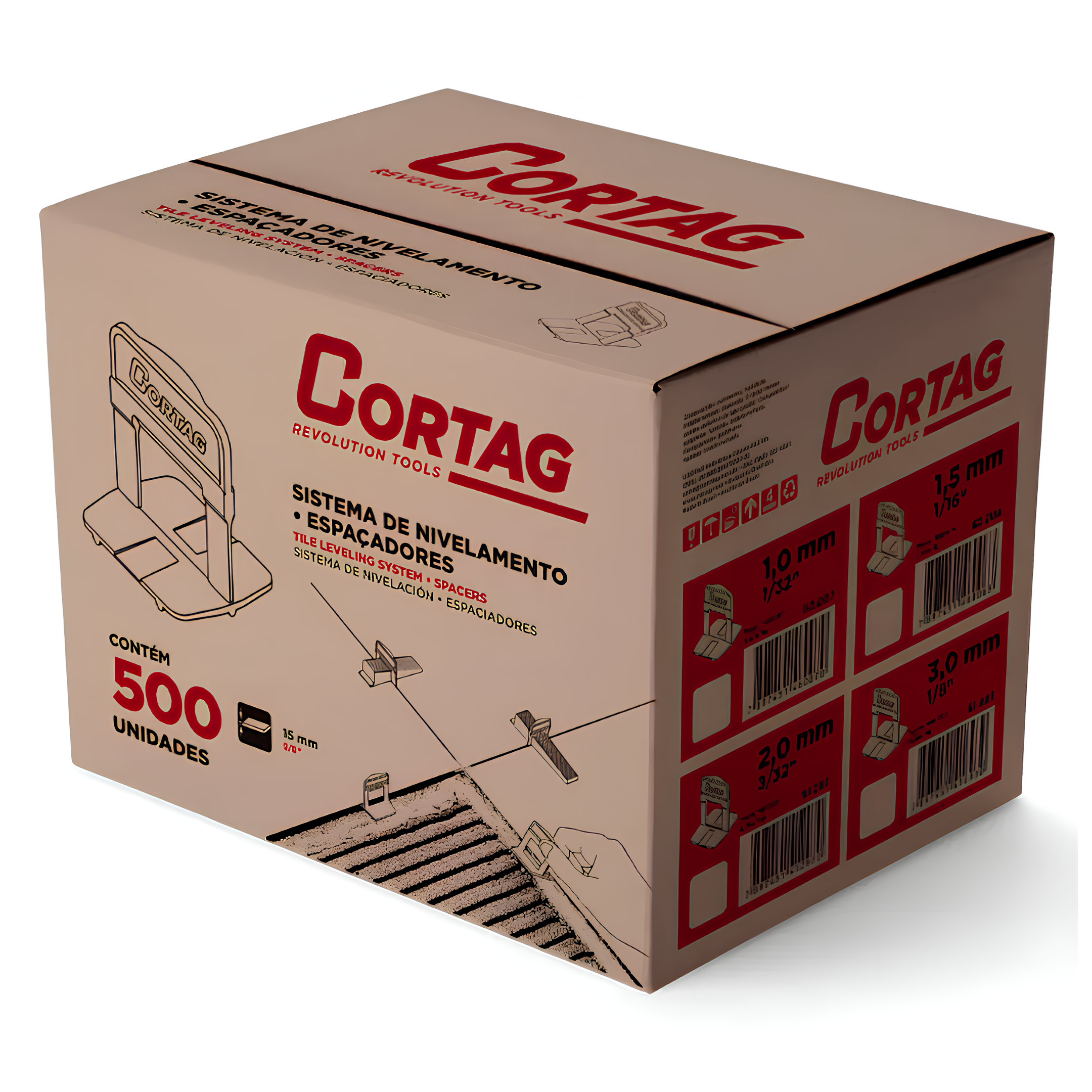 Espaçador Sistema Tradicional 2Mm (500 Un) 62410 Cortag