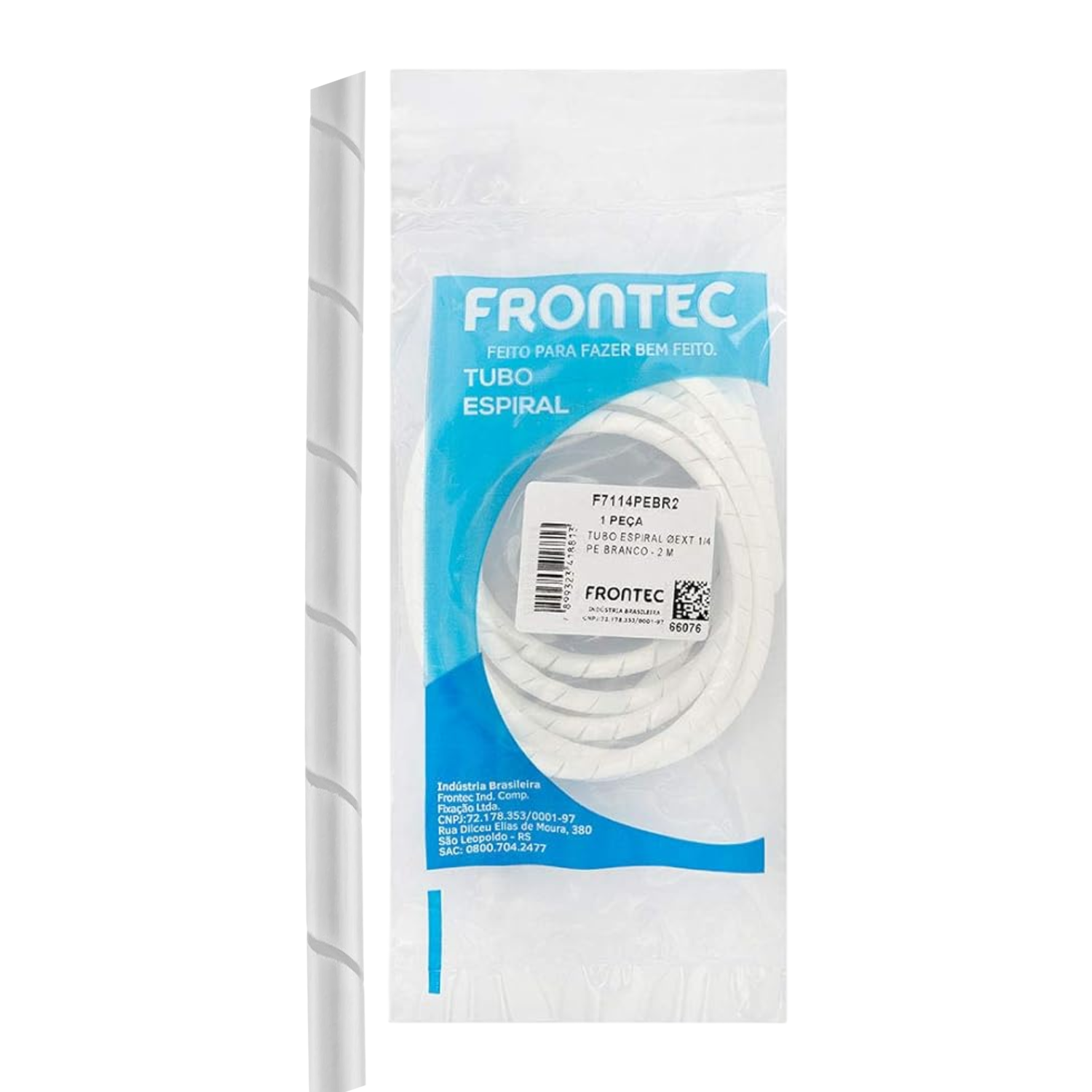 Tubo Espiral Organizador 1/4 2M Branco F7114pebr2 Frontec