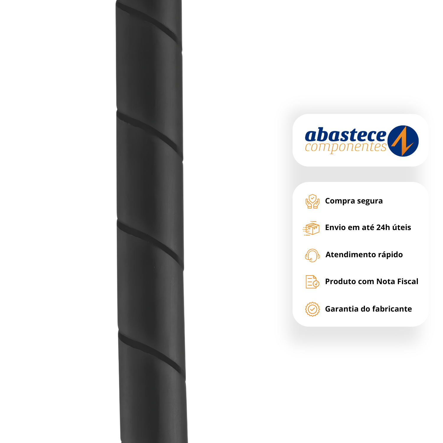Tubo Espiral Organizador 1/4 2M Preto F7114pepr2 Frontec