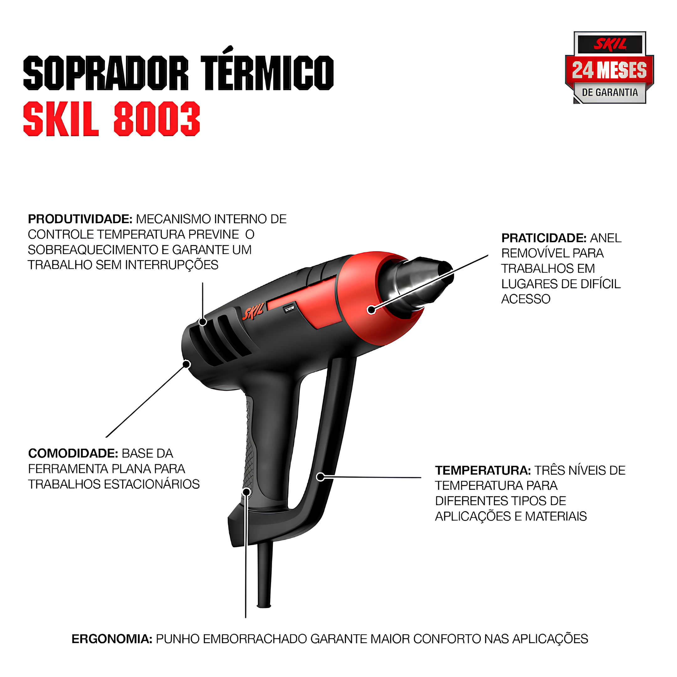 Soprador Térmico 1800W 220V 8003 F0128003JA000 Skil