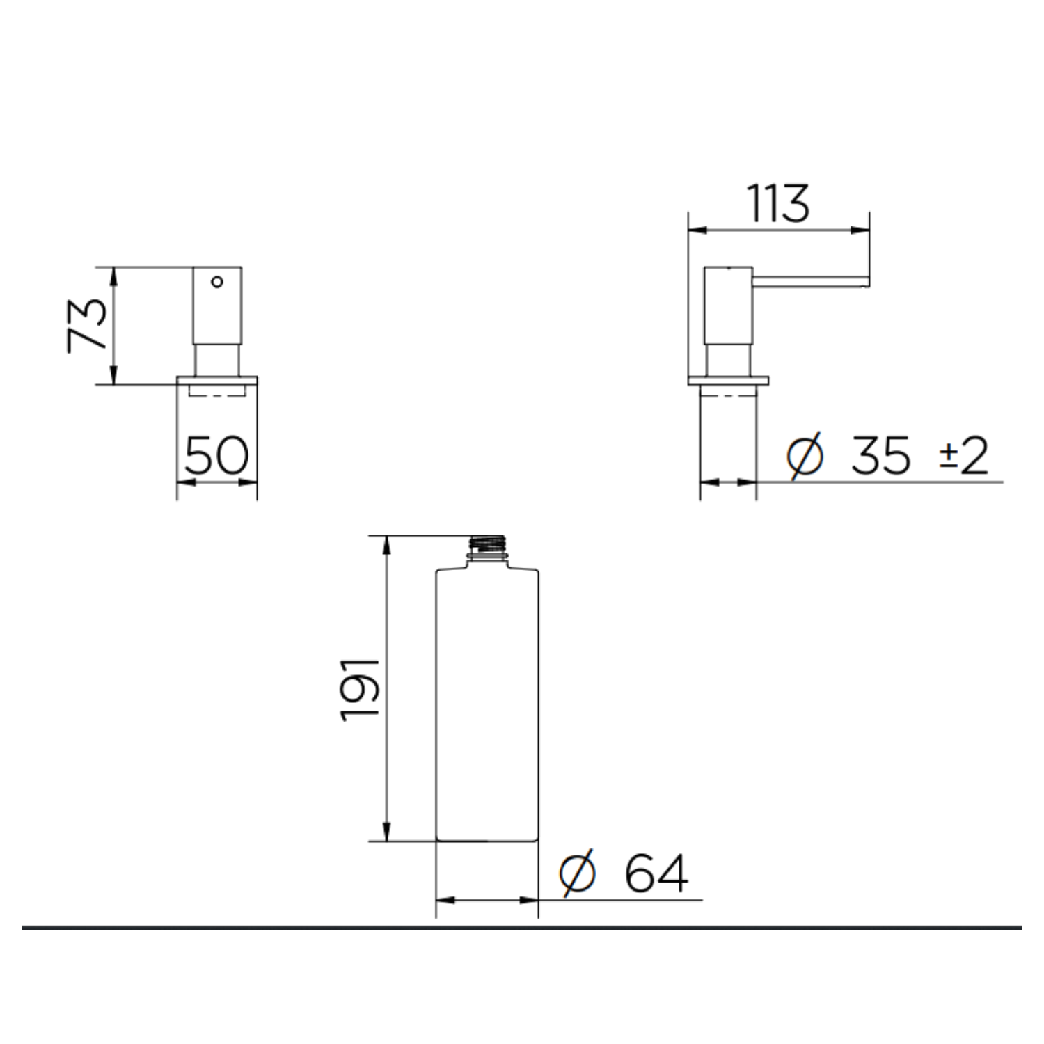 Dispensador embutir detergente cr Massima 90016119006 Docol