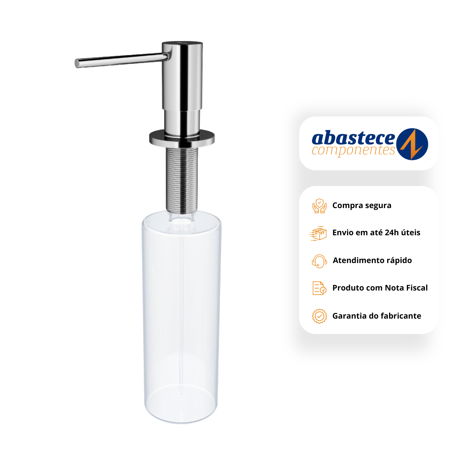 Dispensador embutir detergente cr Massima 90016119006 Docol