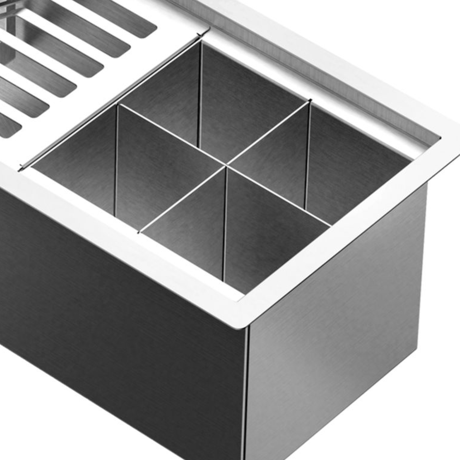 Canal Organizador 45X15X15cm Aço Inox C/ 2 Módulos Fit Docol