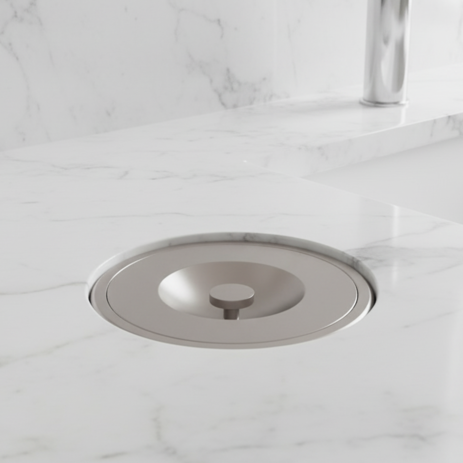 Lixeira Redonda Embutir 6L Aço Inox Escovado Massima Docol