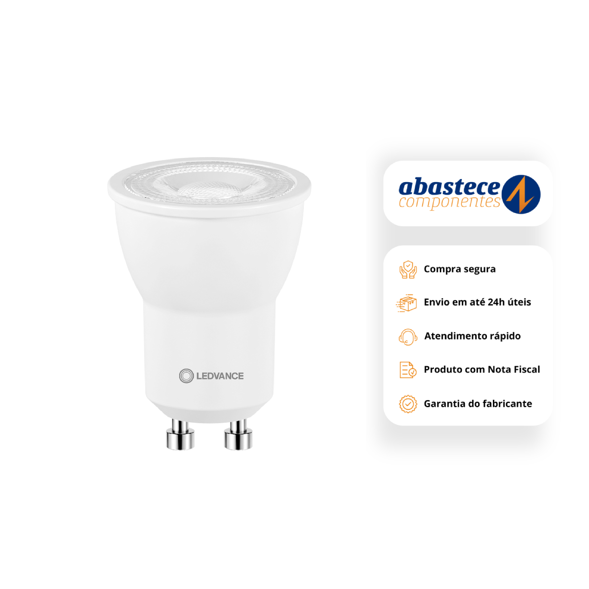 Lampada Led Mini Dicroica 4000k 3W 300Lm 36° Bivolt Ledvance