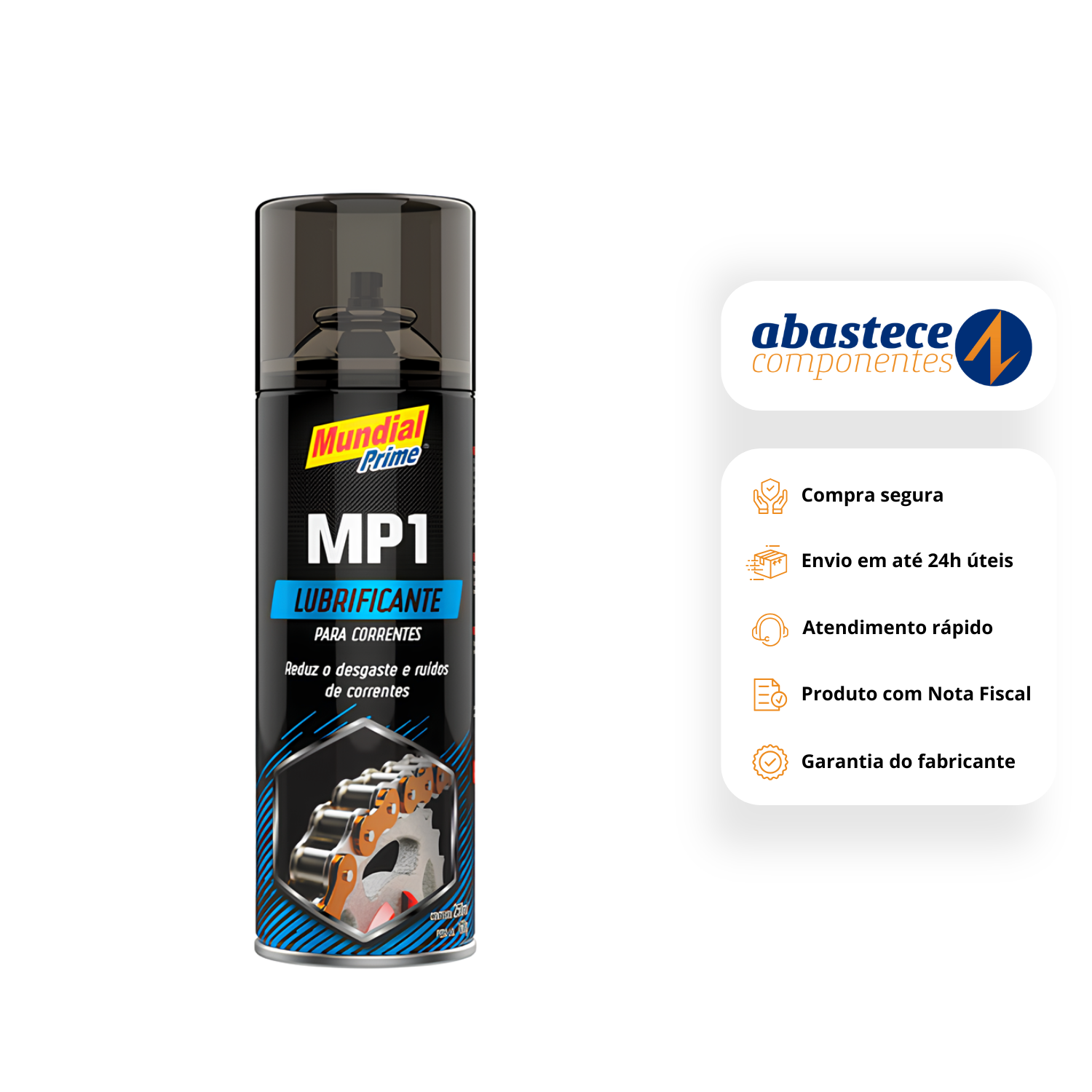 Lubrificante Spray 250Ml Para Corrente Mp1 Mundial Prime