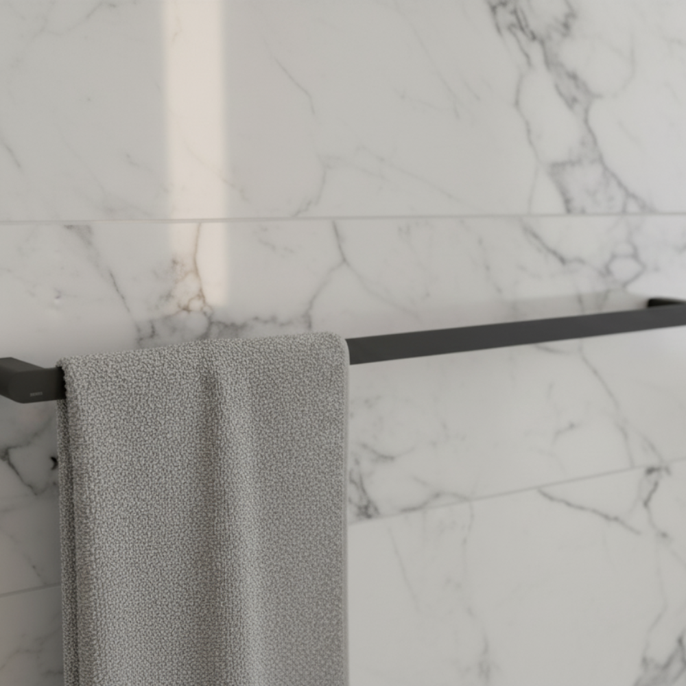 Porta Toalha Barra 60Cm Black Matte Versa 2040.BL31.060.MT Deca