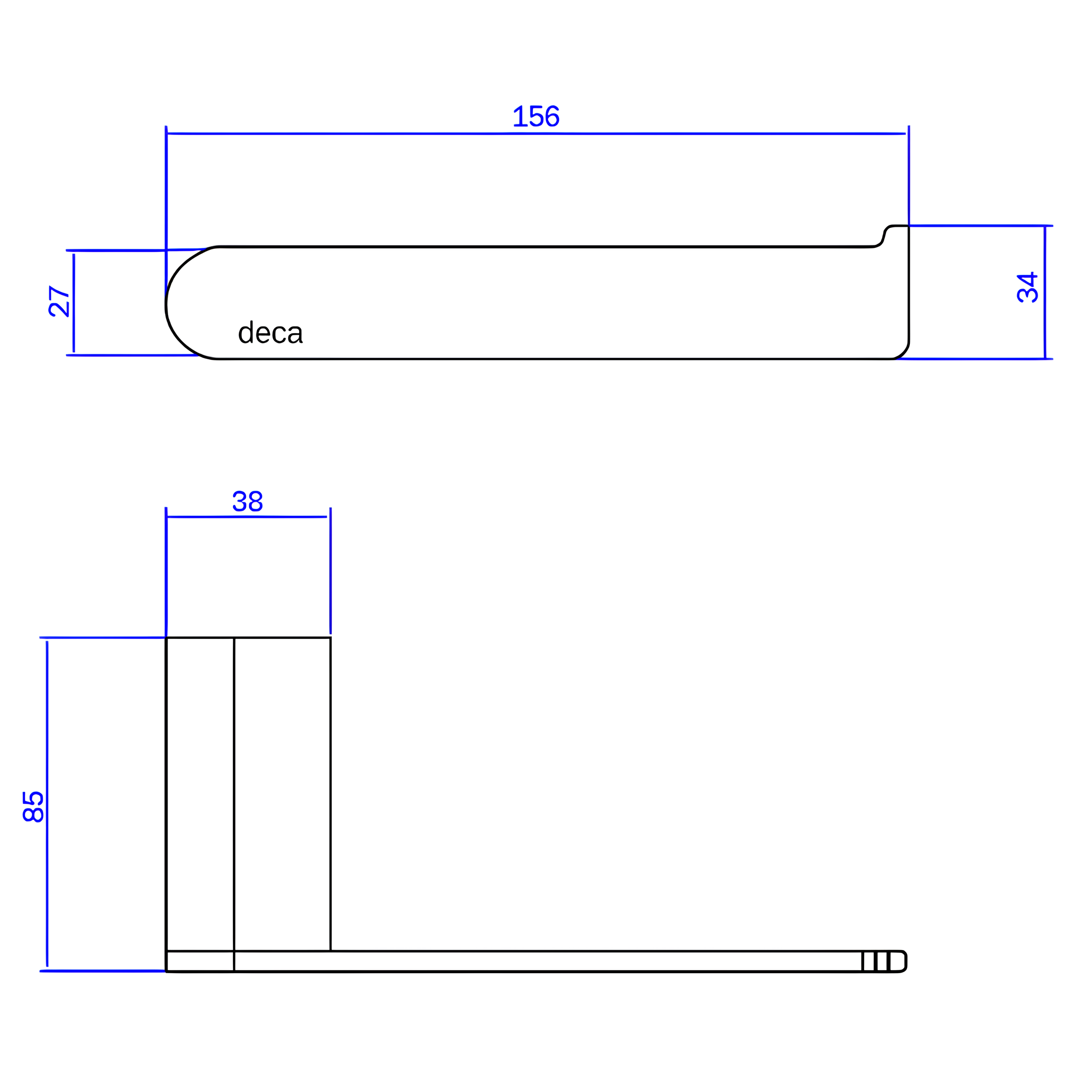 Papeleira Versa Black Matte 2020.BL31.MT Deca