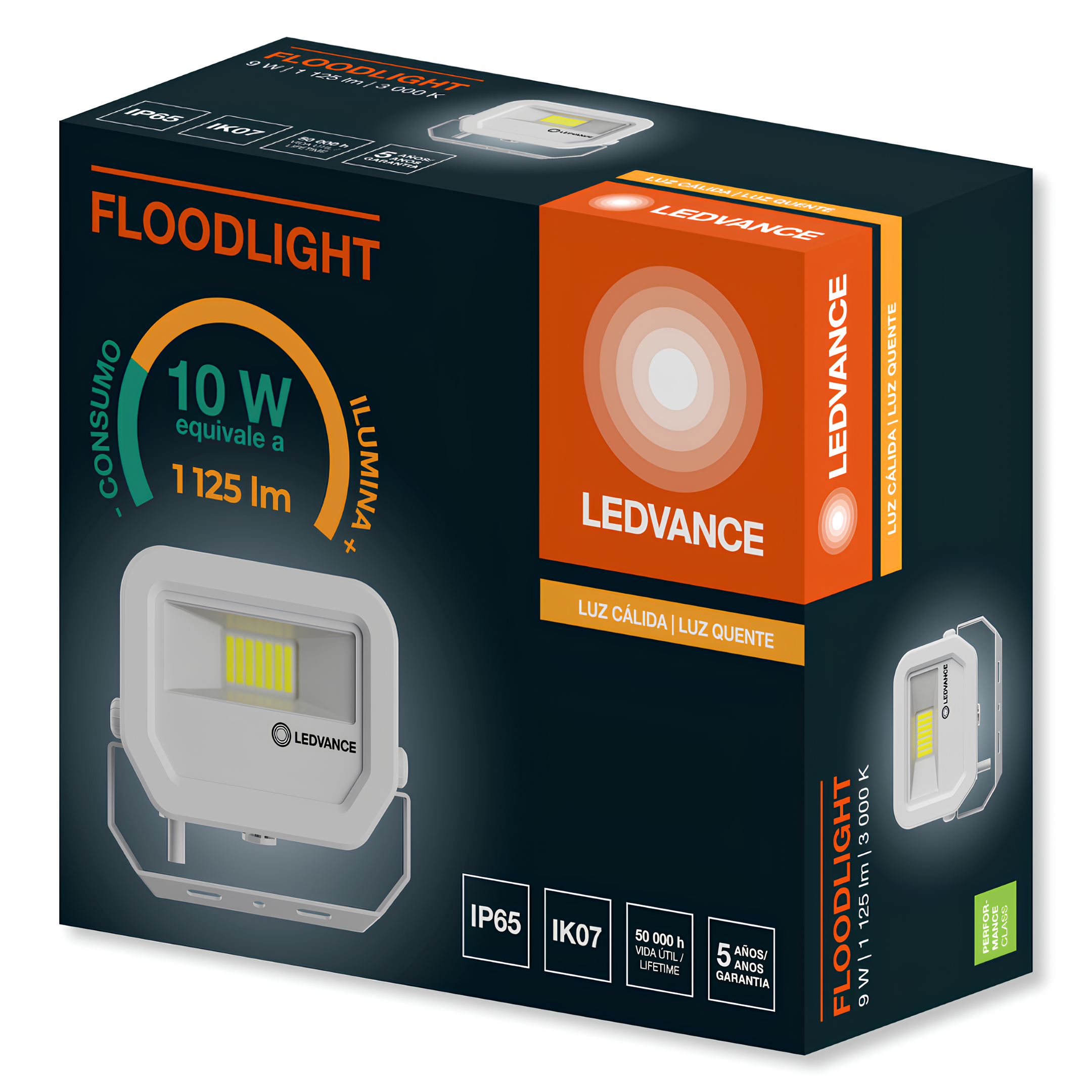 Refletor Led Floodlight Pfm Branco 9W 3000K Bivolt Ledvance