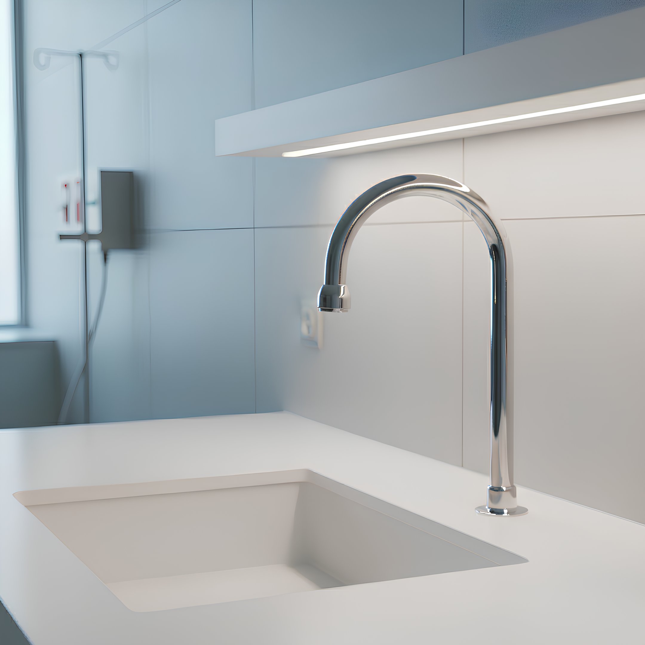 Bica Alta Hospitalar Mesa Lavatório Cromado Docolmatic 90987193006 Docol