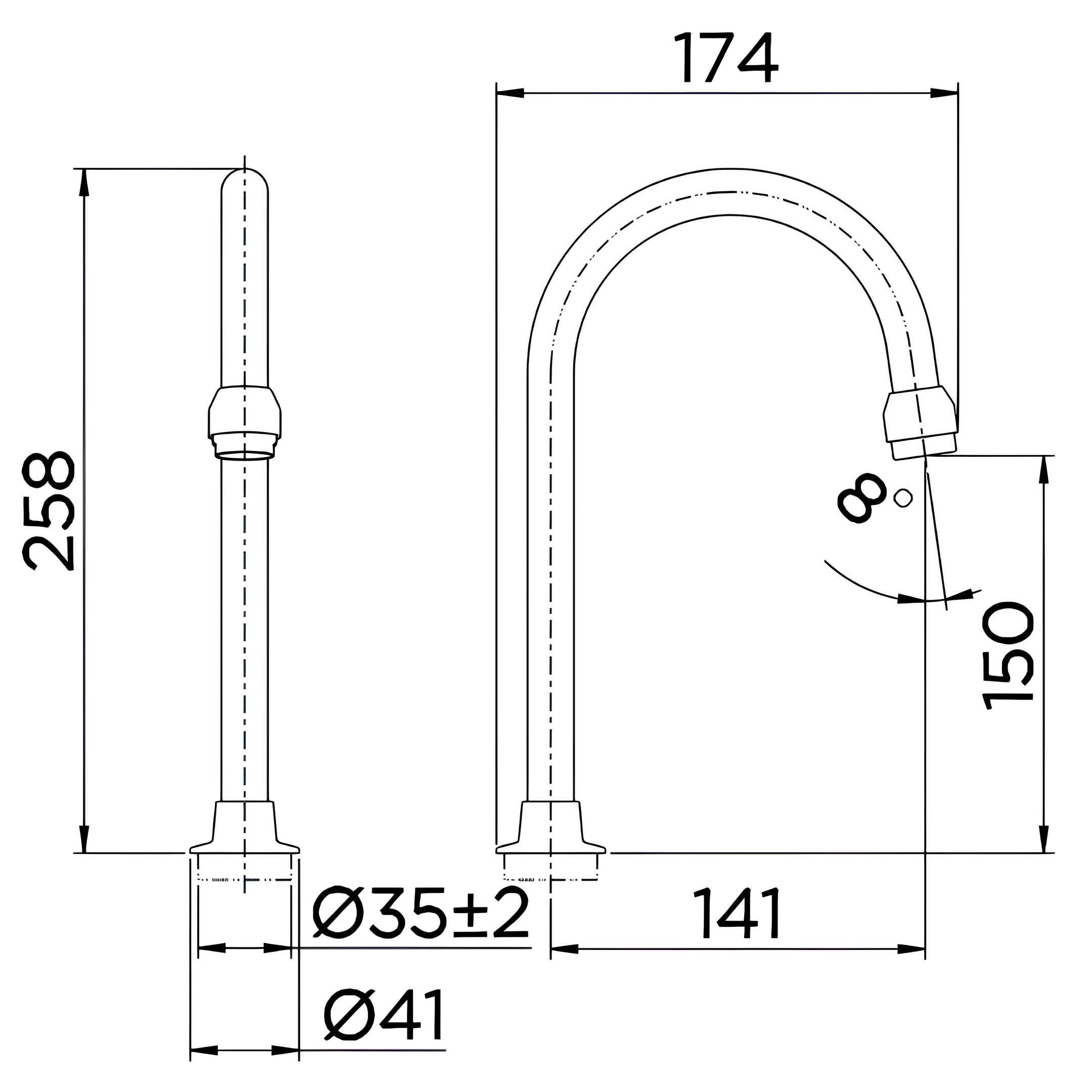 Bica Alta Hospitalar Mesa Lavatório Cromado Docolmatic 90987193006 Docol