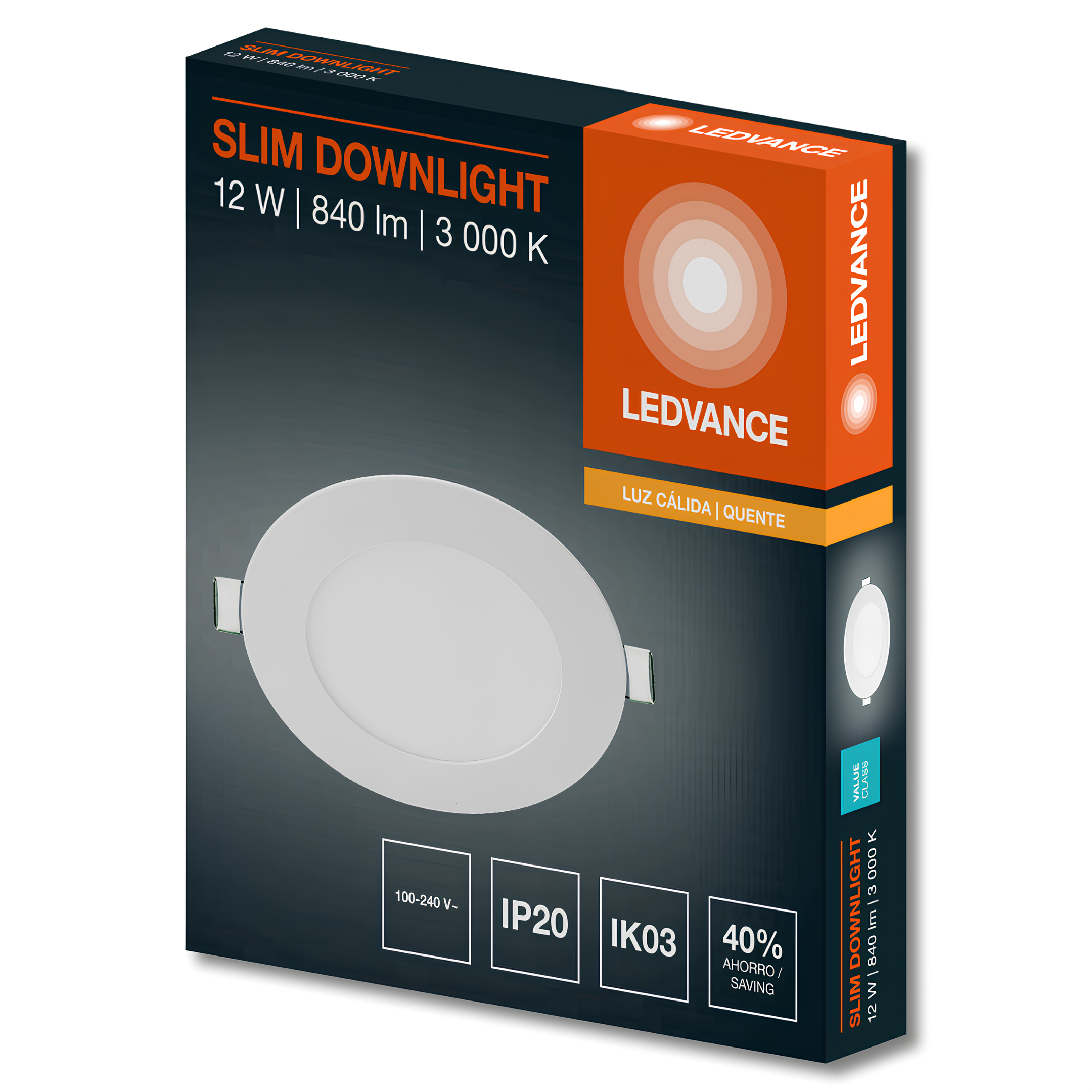 Luminaria Led Embutir Rd Slim 17Cm 12W 3000K 840Lm Ledvance