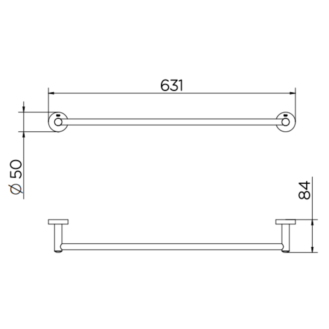Porta-toalhas 600 mm acessórios Hotel 90009651006 Docol