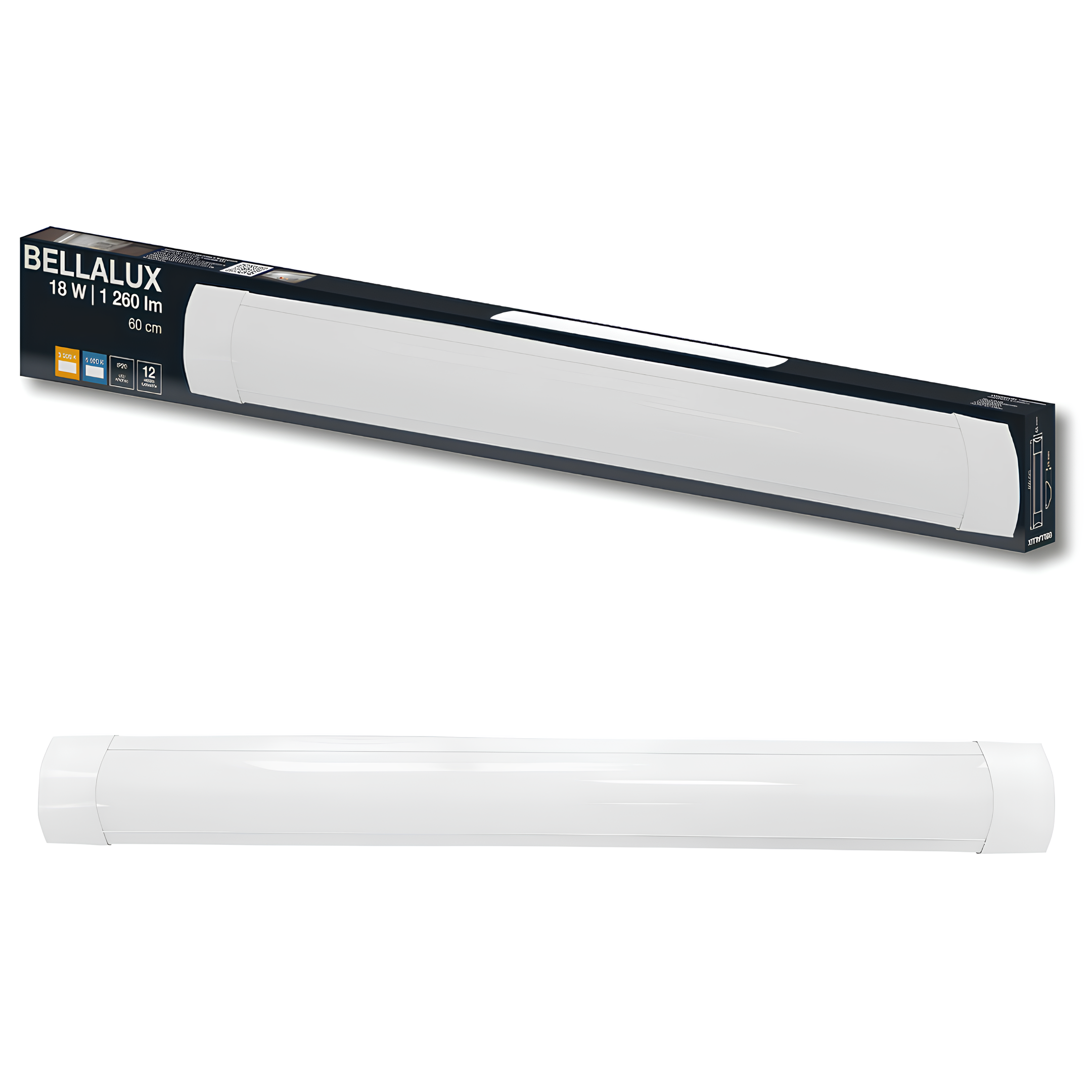 Luminaria Led Calha 18W 6500K 1260Lm 60Cm Branca Bellalux