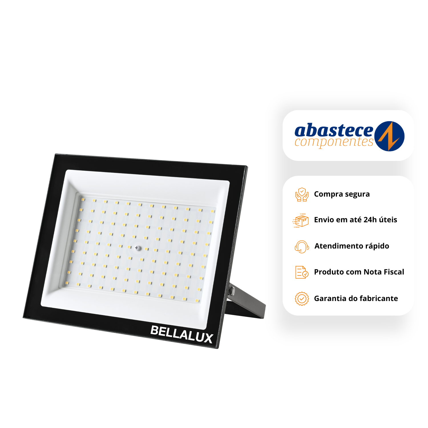 Refletor Led Quadrado 100W 6500K 8000Lm Floodlight Bellalux