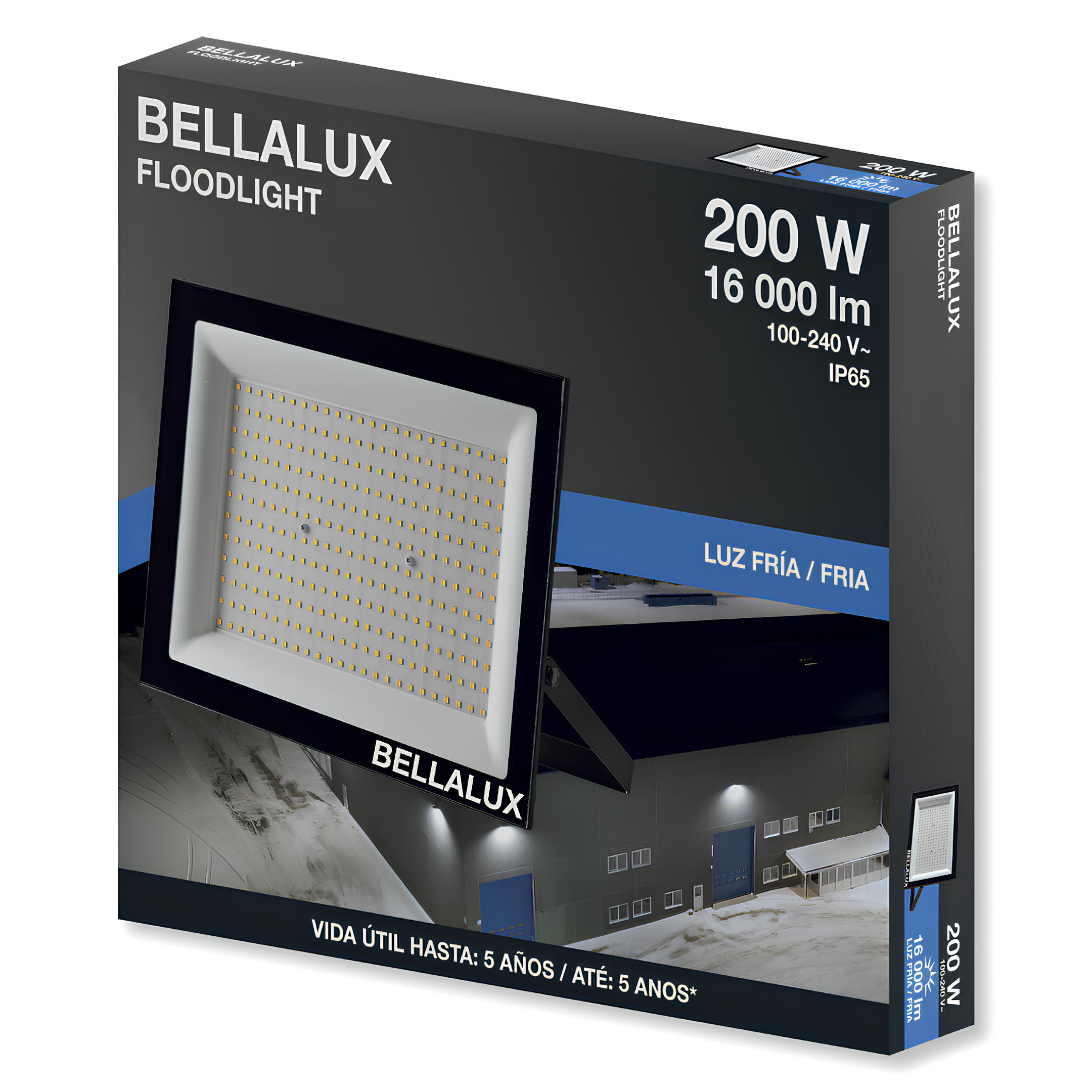 Refletor Led Qd 200W 6500K 16000Lm Floodlight Pt Bellalux G6