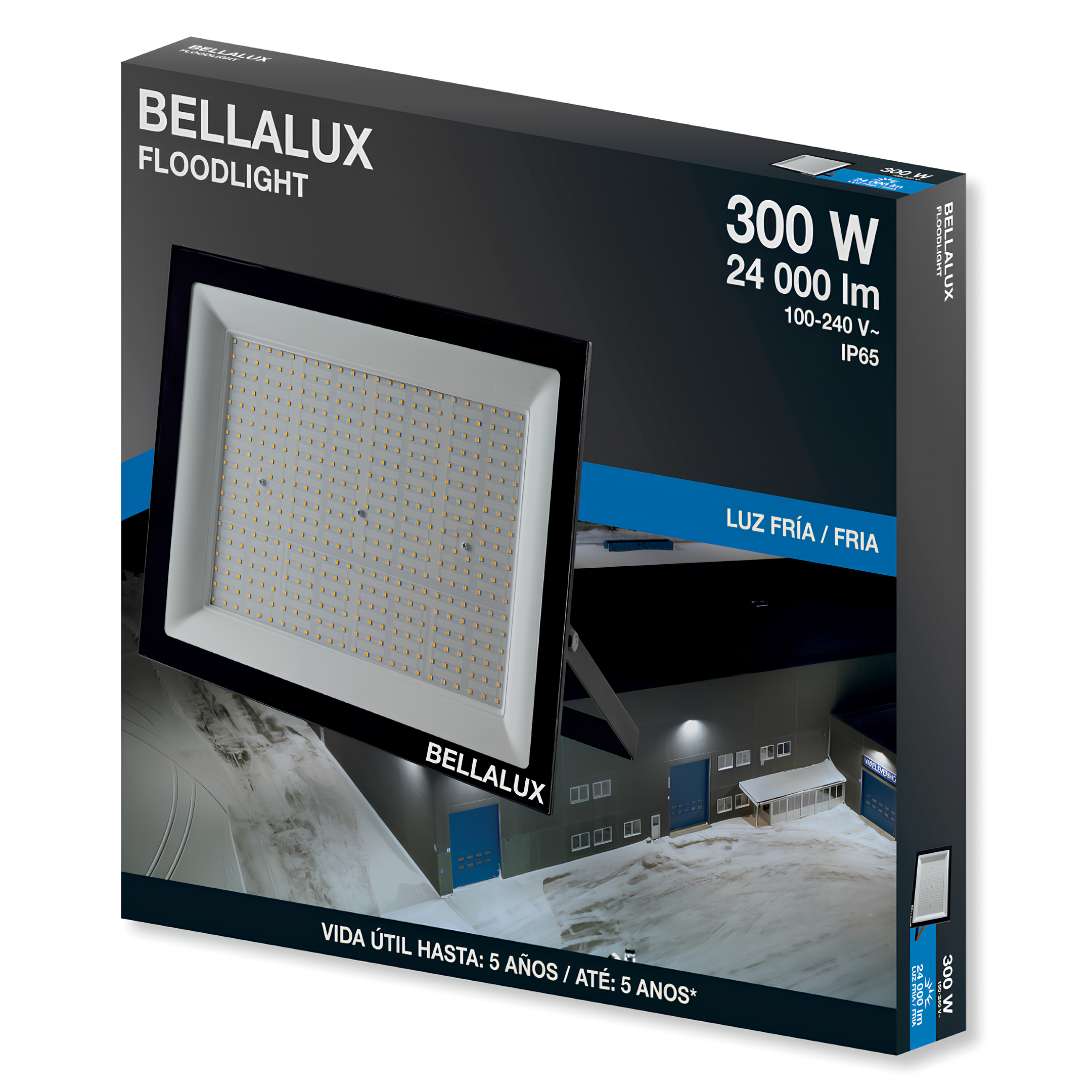 Refletor Led Qd 300W 6500K 24000Lm Ip65 Floodlight Bellalux