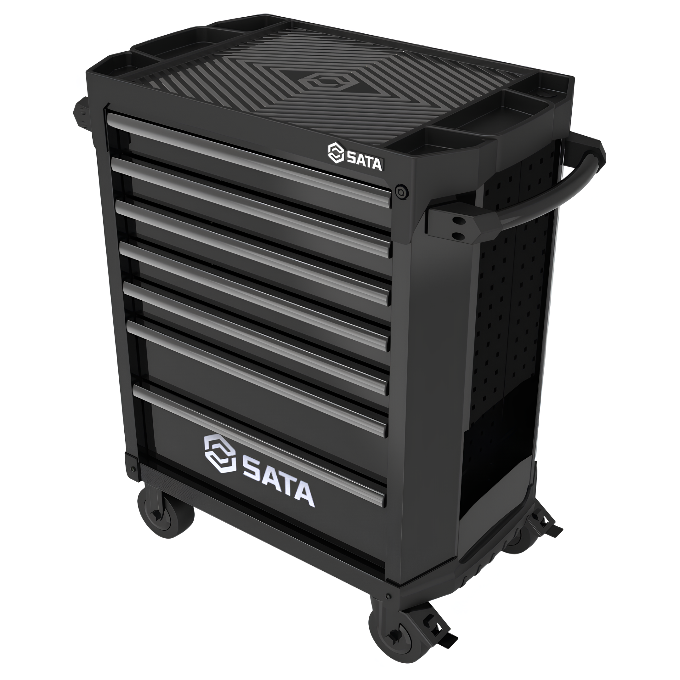 Carro Para Ferramentas Com 7 Gavetas Preto ST95113G-B Sata