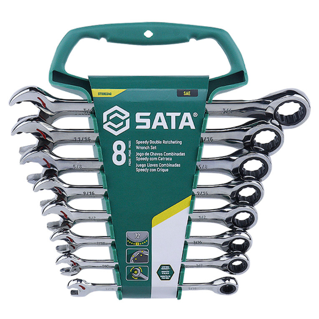 Jogo Chave Combinada Speedy Catraca 5/16 8 Pçs ST09034G Sata
