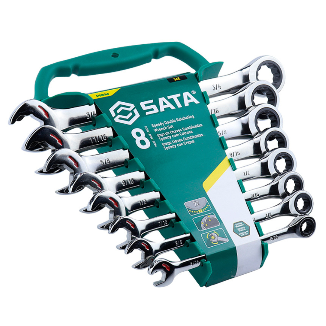 Jogo Chave Combinada Speedy Catraca 5/16 8 Pçs ST09034G Sata