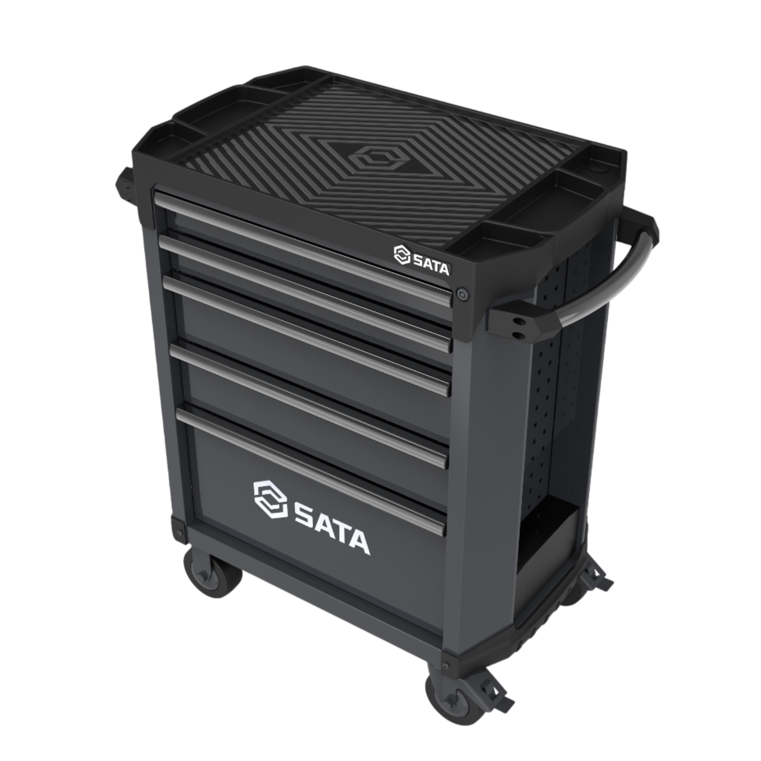 Carro Para Ferramentas Com 5 Gavetas Preto St95112g-B Sata