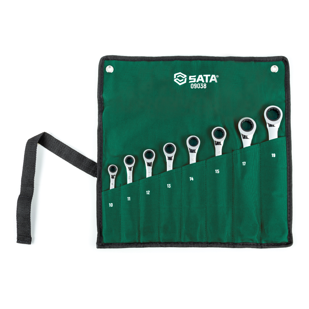 Jogo Chaves Com Catraca Métrico 10-19mm 8 Pçs St09038sj Sata